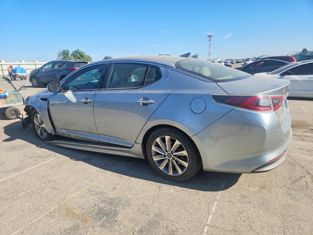 2015 Kia Optima Hybrid Silver vin: KNAGN4AD8F5080052