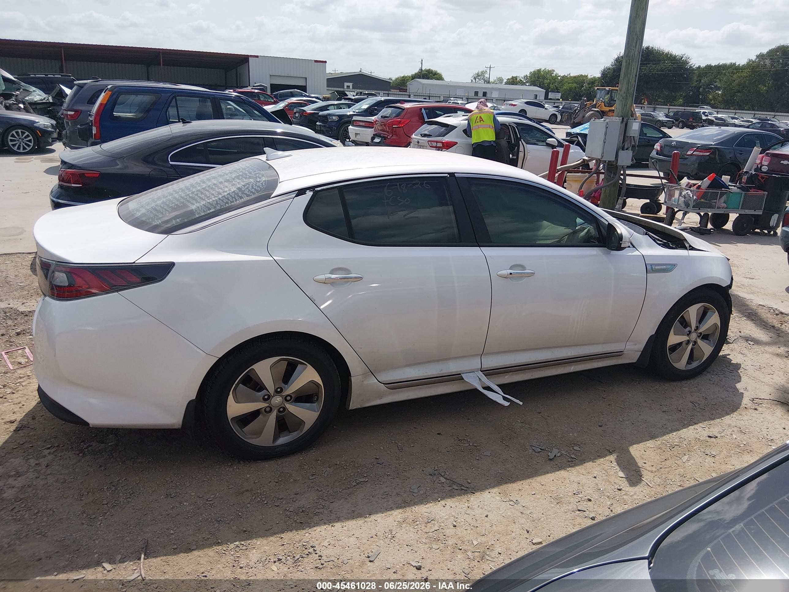 2015 Kia Optima Hybrid Ex Белый vin: KNAGN4AD8F5090516