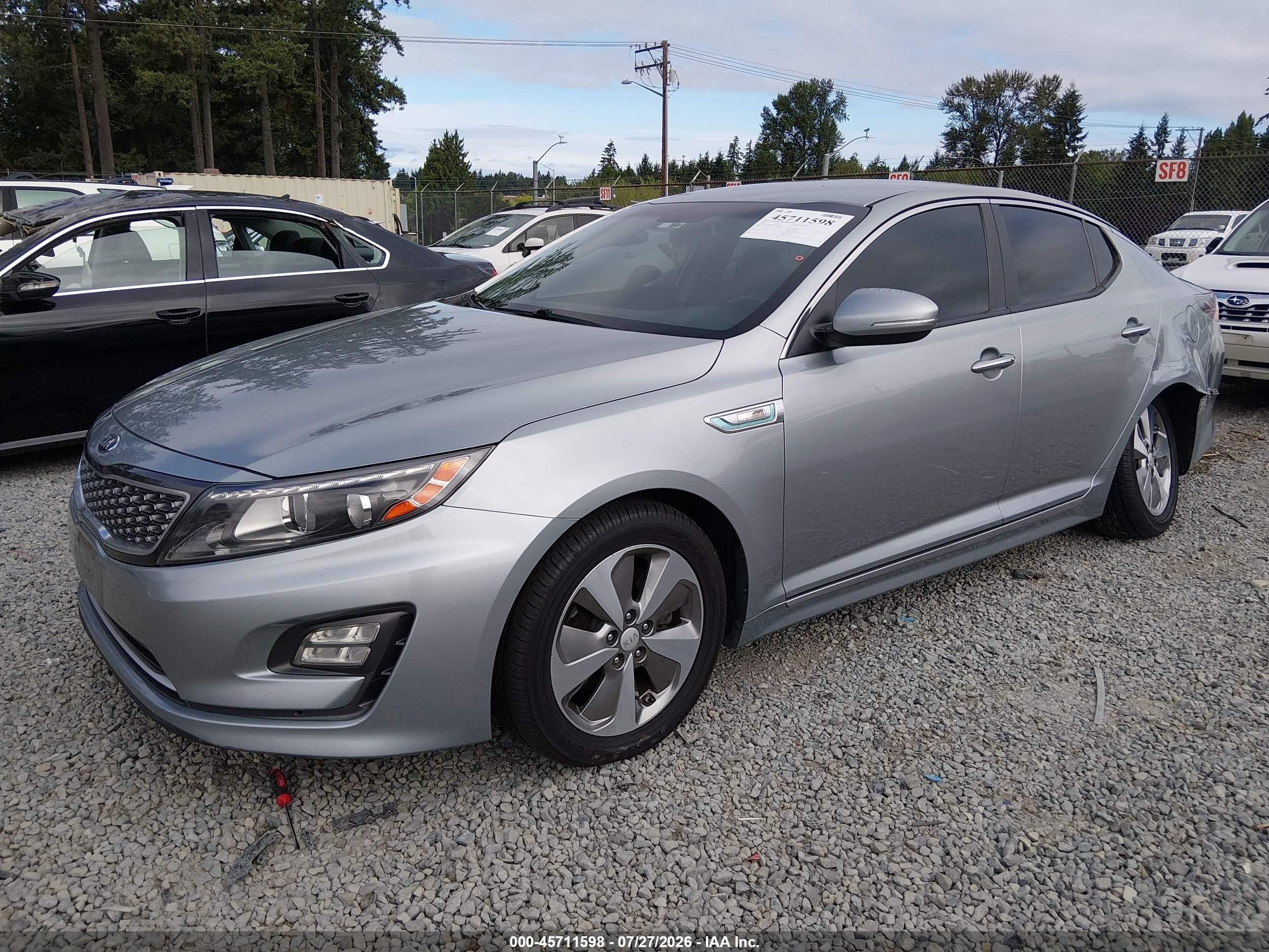 2014 Kia Optima Hybrid Ex Silver vin: KNAGN4AD9E5067566