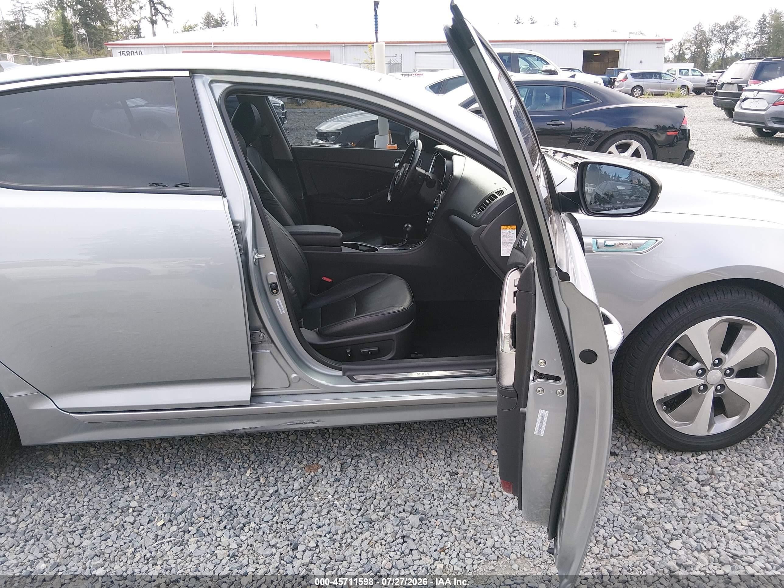 2014 Kia Optima Hybrid Ex Silver vin: KNAGN4AD9E5067566