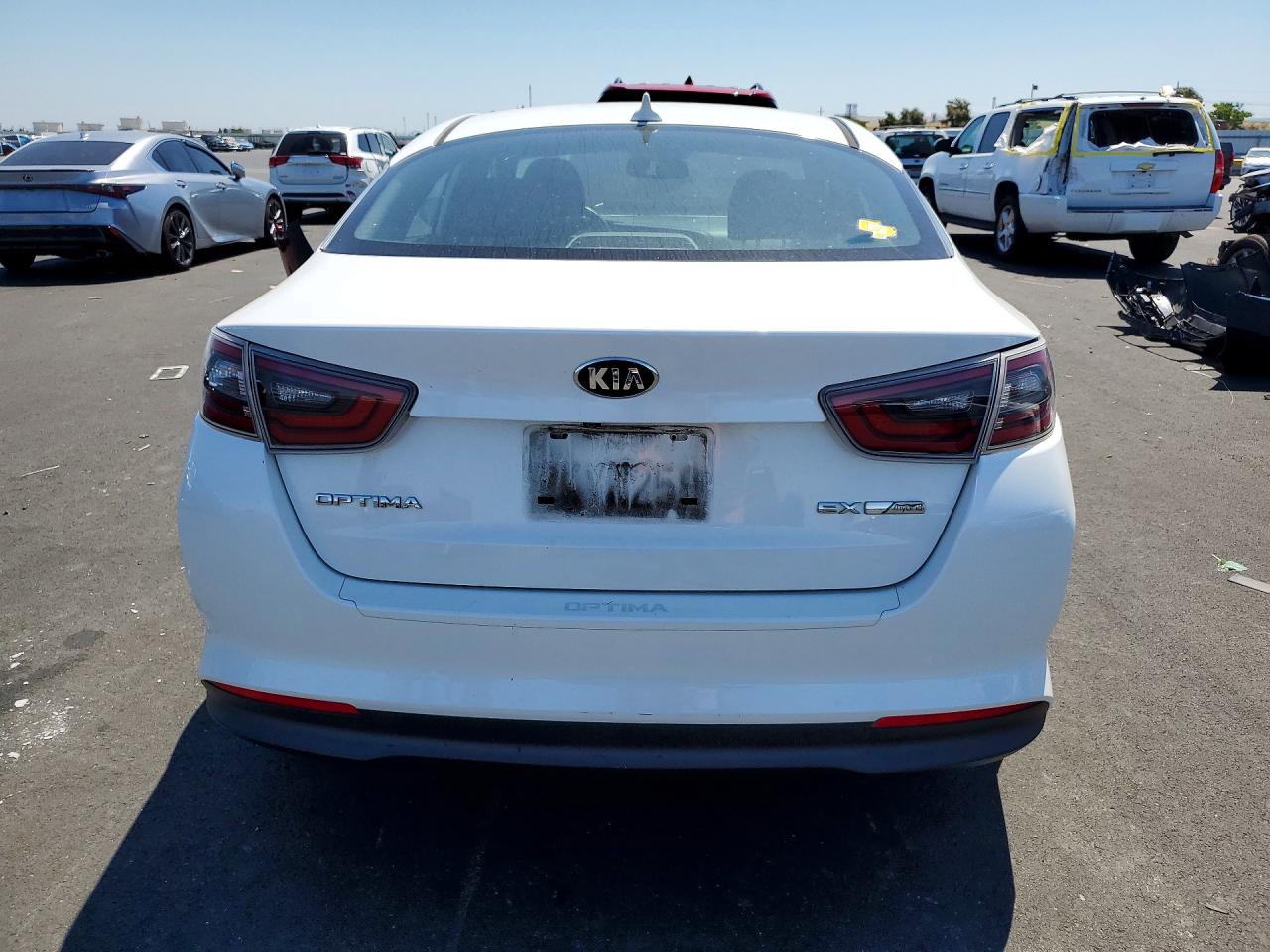 2015 Kia Optima Hybrid White vin: KNAGN4ADXF5083082