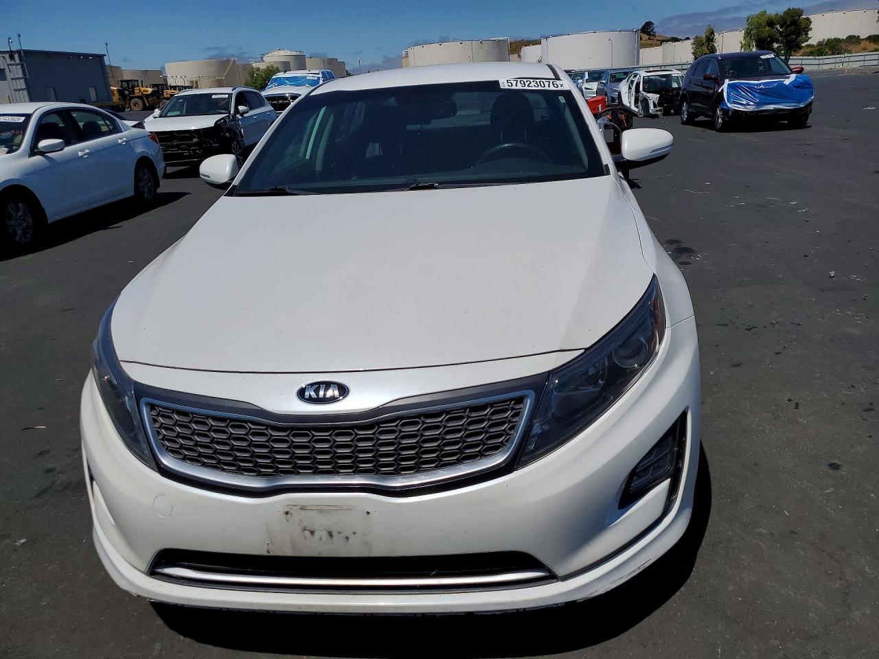 2015 Kia Optima Hybrid White vin: KNAGN4ADXF5083082