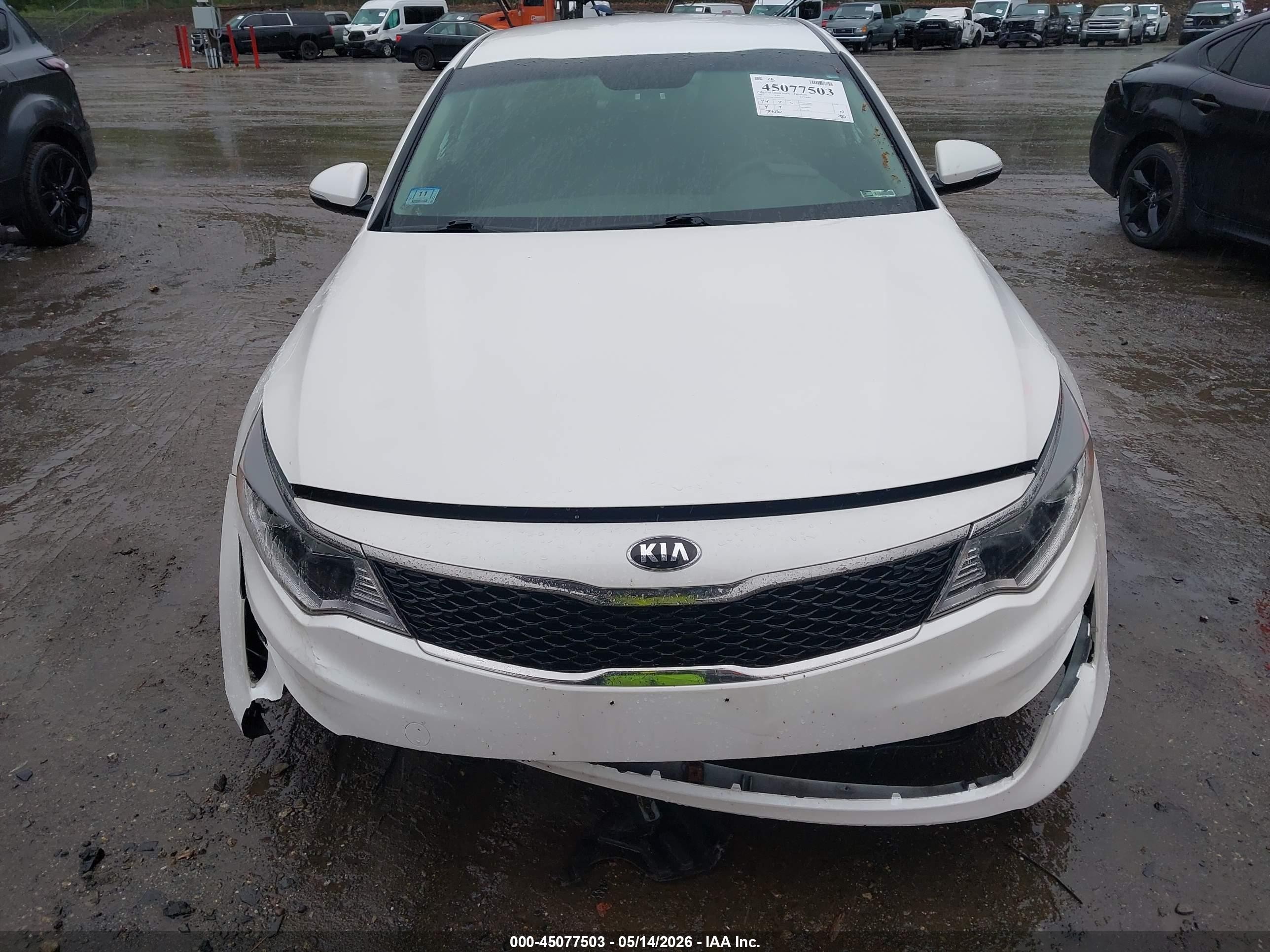 2017 Kia Optima Lx White vin: KNAGT4L39H5147772