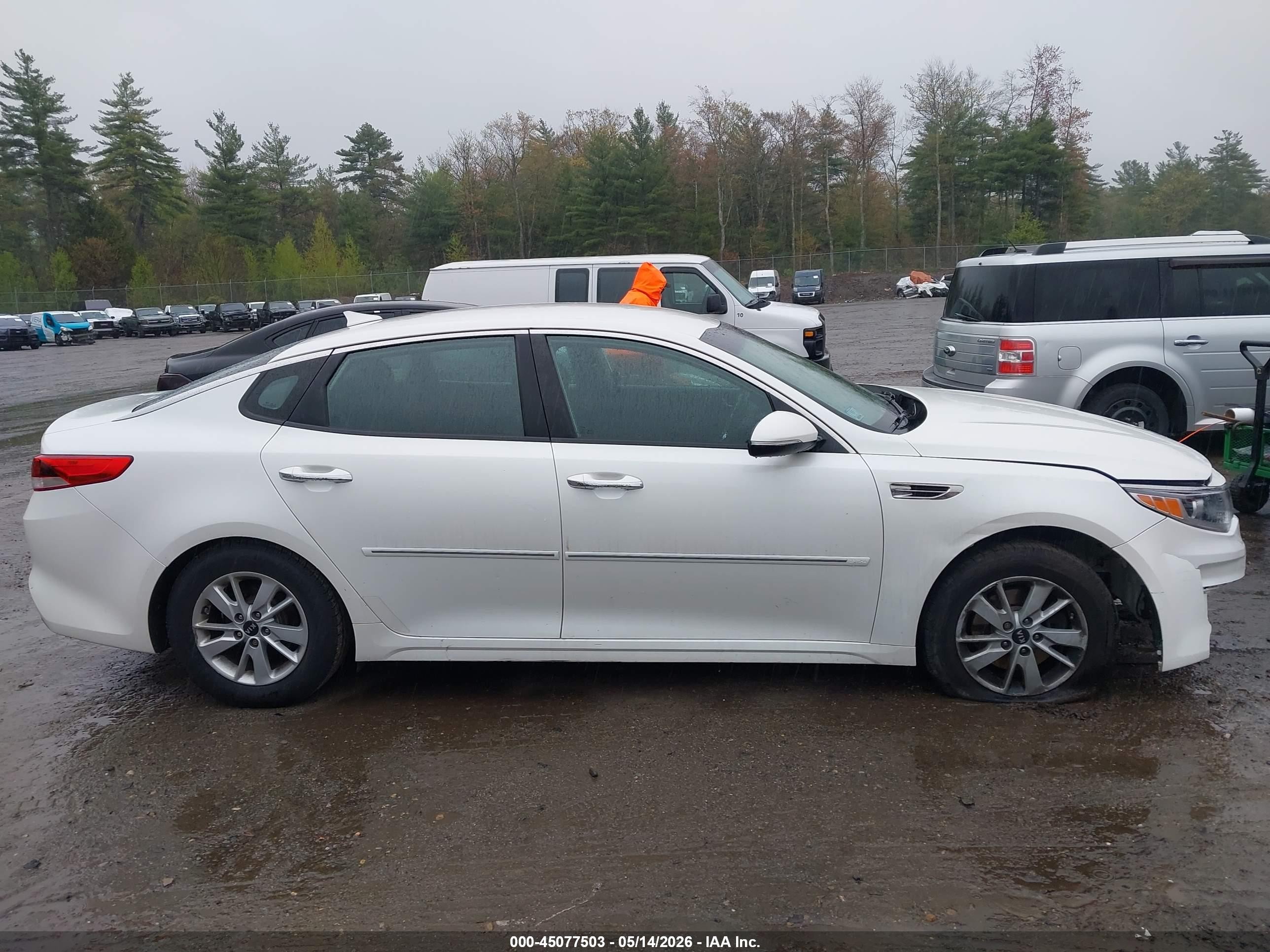 2017 Kia Optima Lx White vin: KNAGT4L39H5147772