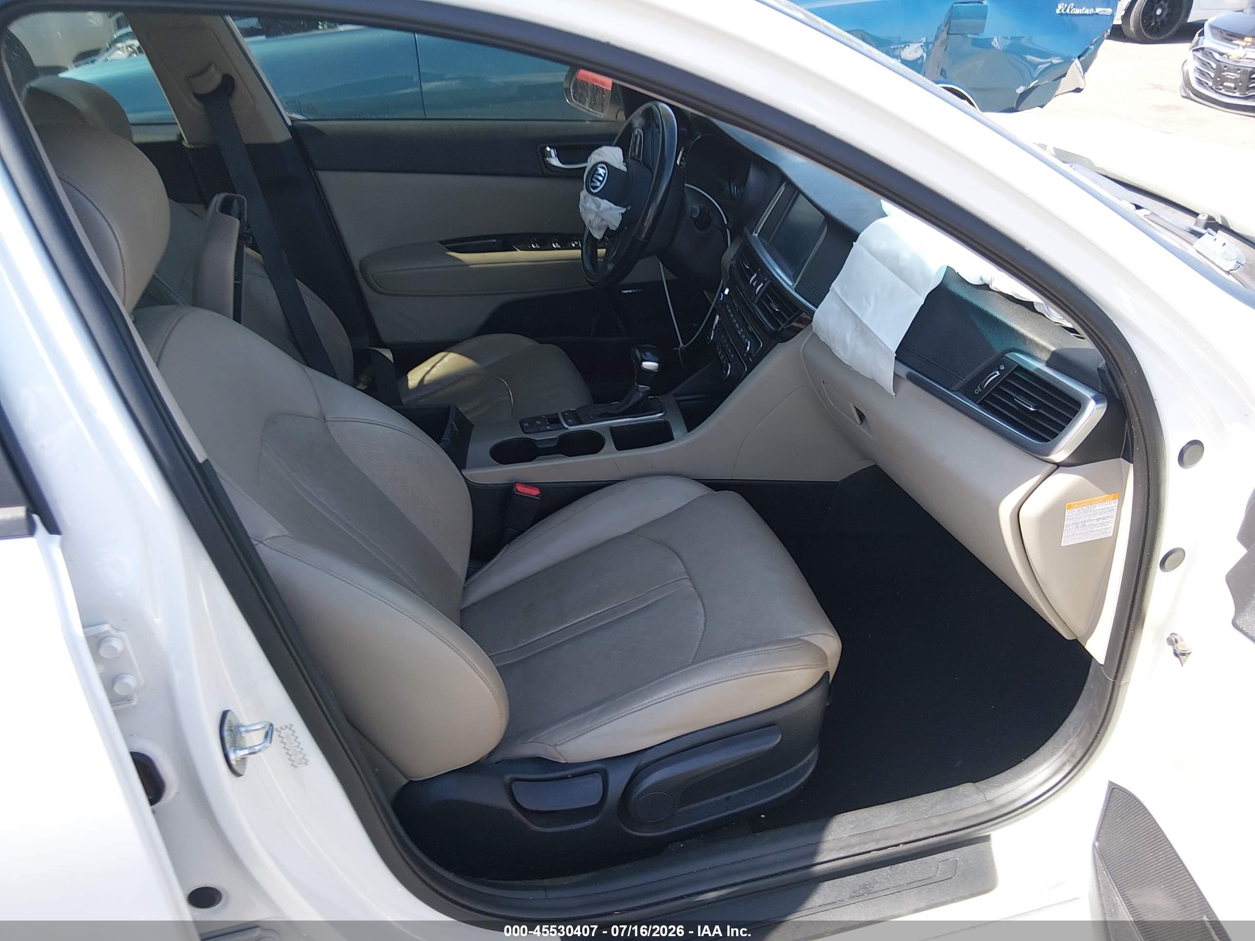 2017 Kia Optima Hybrid Ex White vin: KNAGU4LE3H5012558