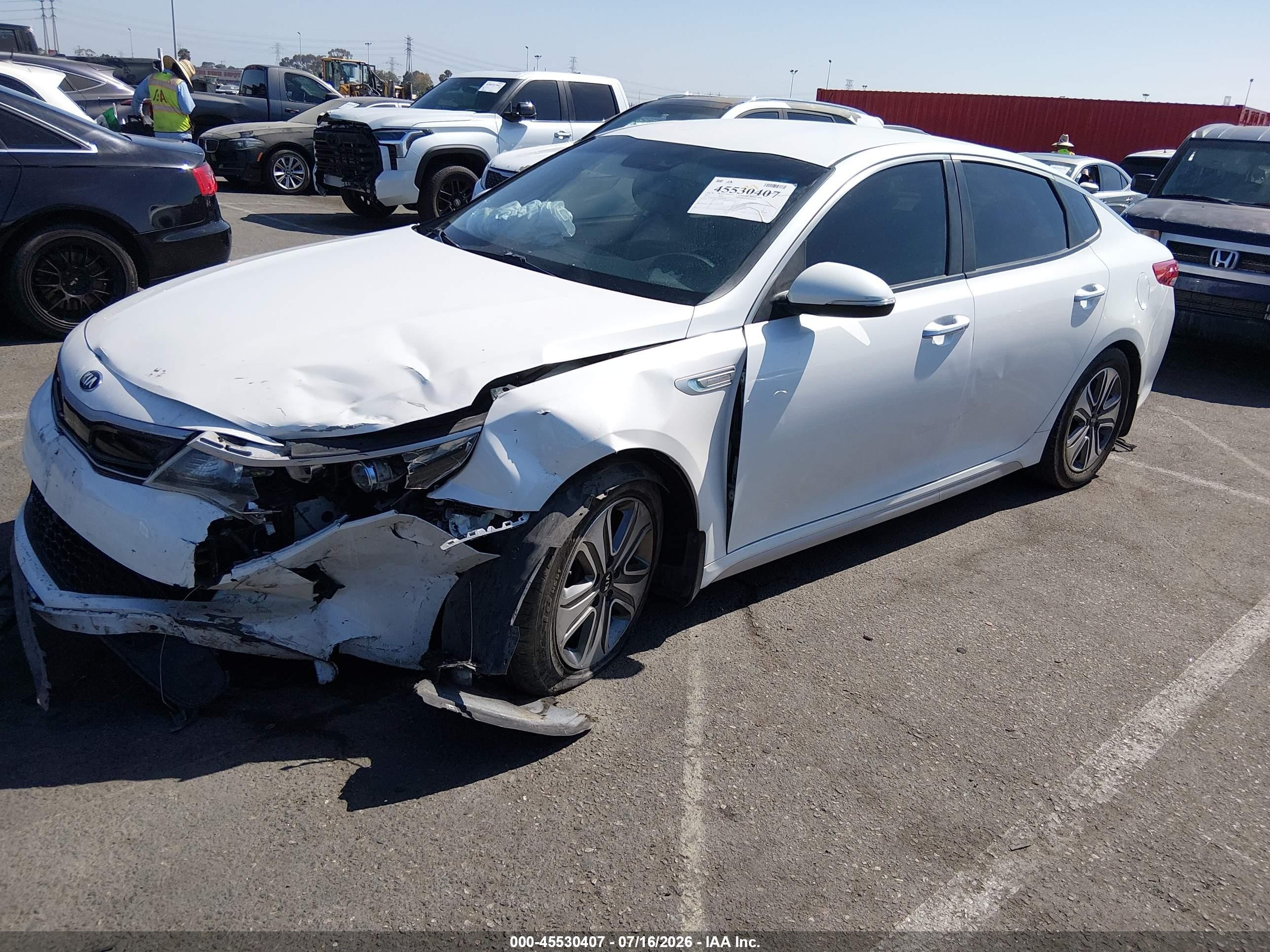 2017 Kia Optima Hybrid Ex White vin: KNAGU4LE3H5012558