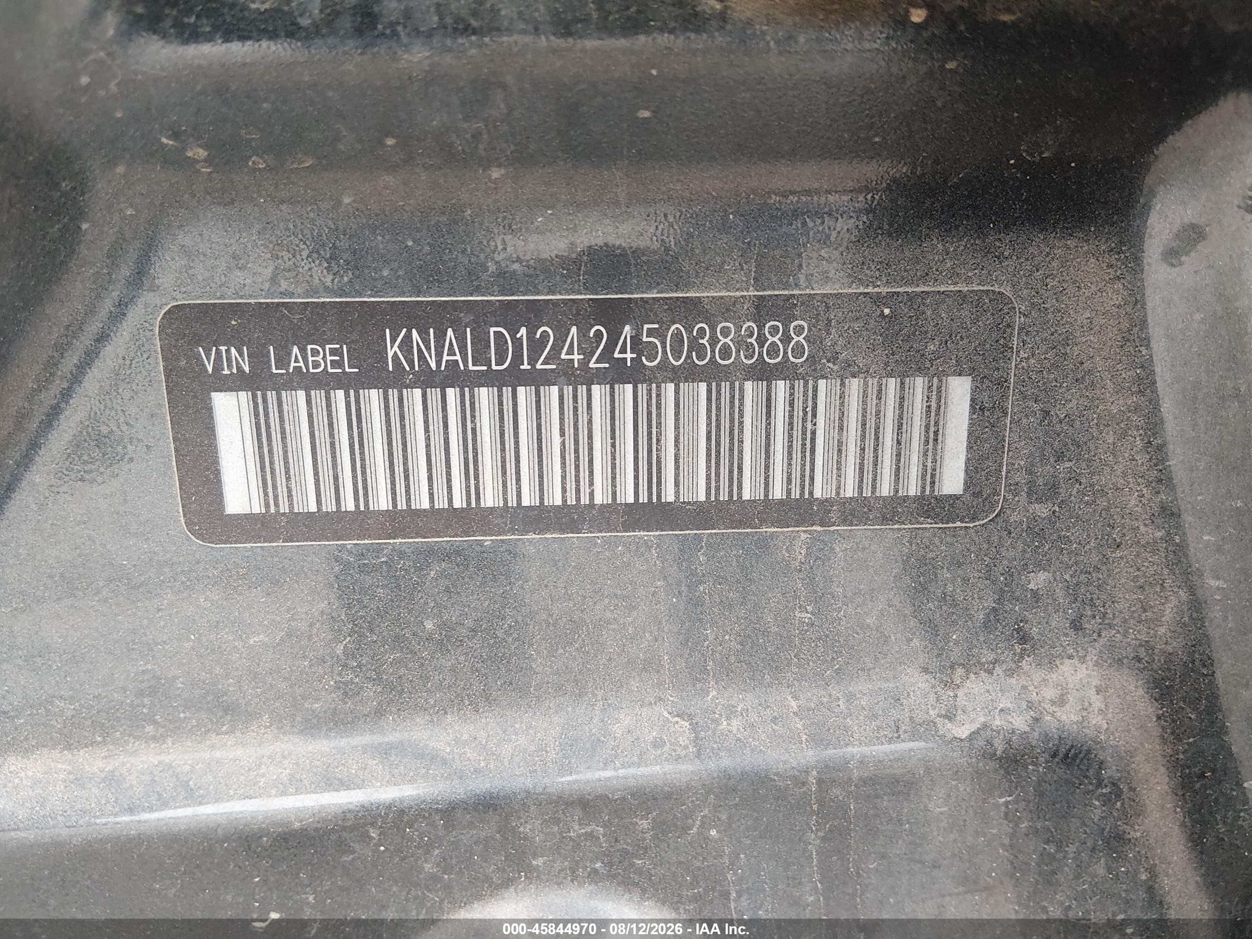 2004 Kia Amanti   Gray vin: KNALD124245038388