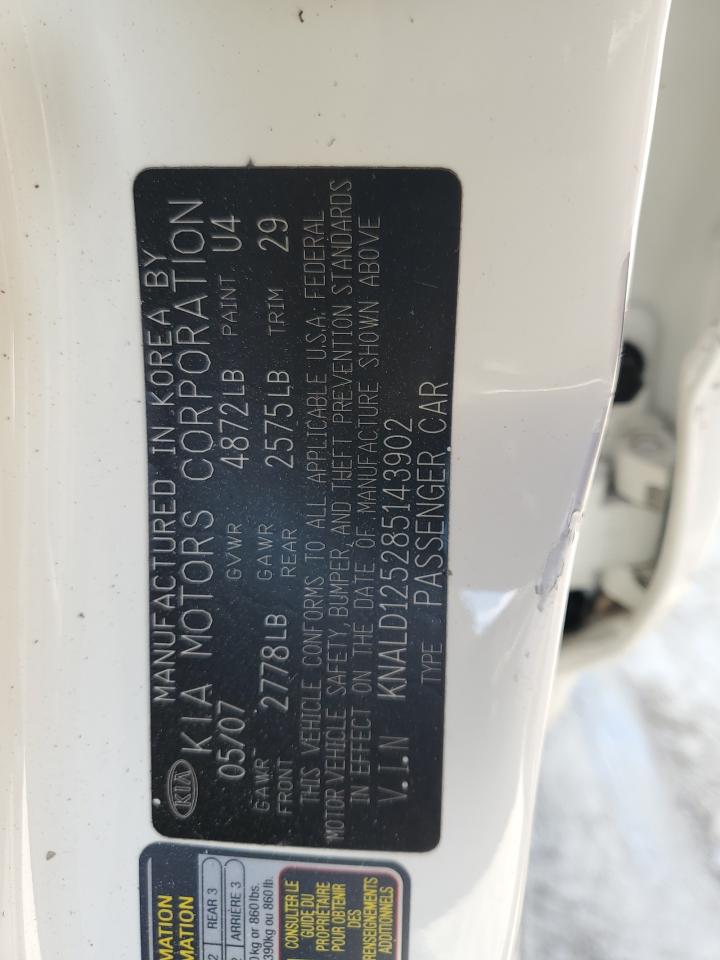 2008 Kia Amanti White vin: KNALD125285143902
