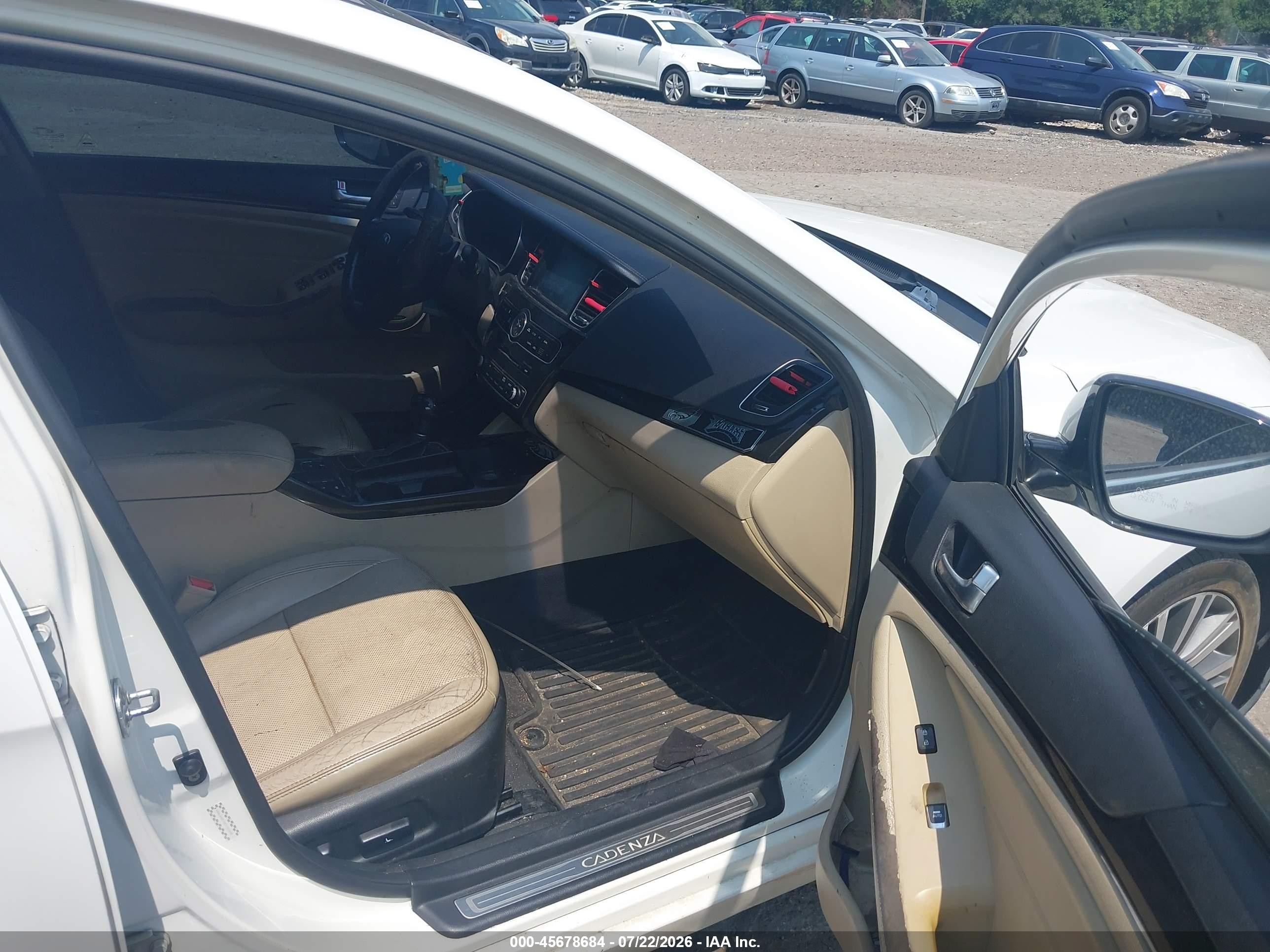 2014 Kia Cadenza Premium Белый vin: KNALN4D70E5143440