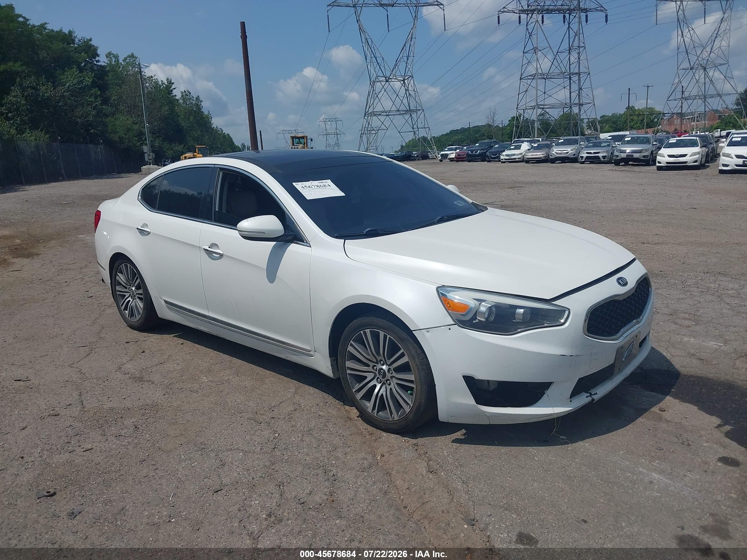 2014 Kia Cadenza Premium Белый vin: KNALN4D70E5143440