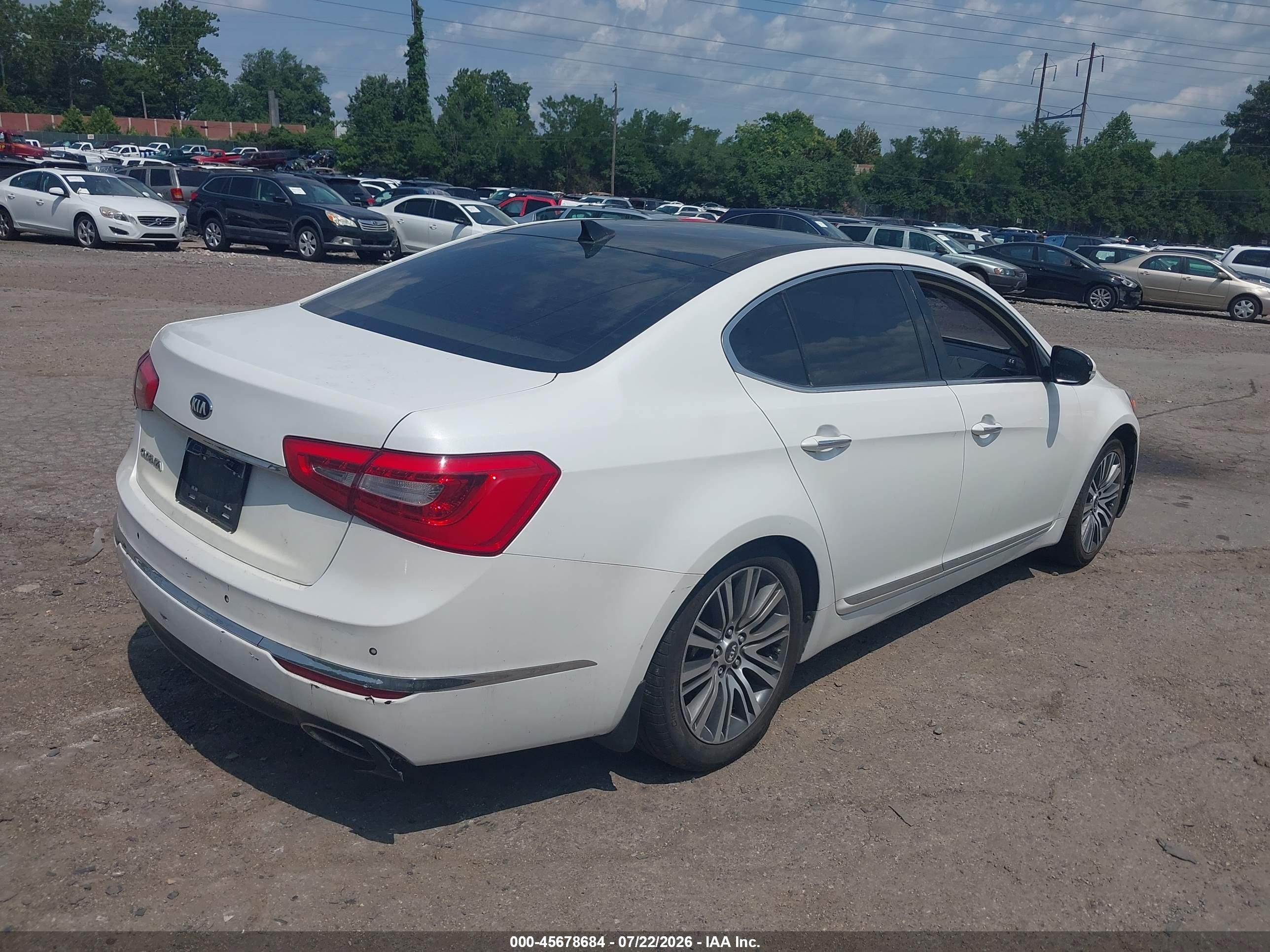 2014 Kia Cadenza Premium Белый vin: KNALN4D70E5143440