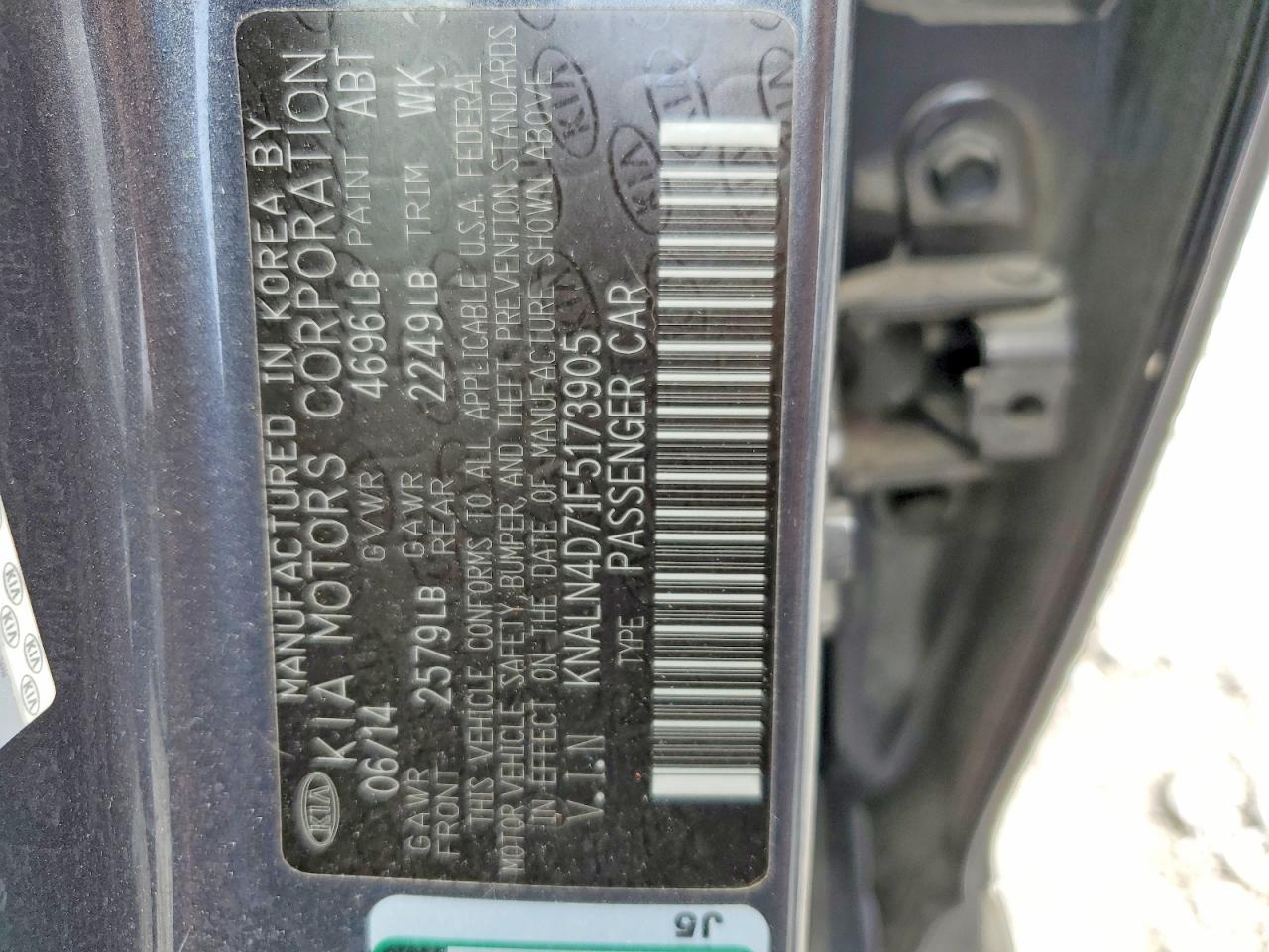 2015 Kia Cadenza Premium Gray vin: KNALN4D71F5173905