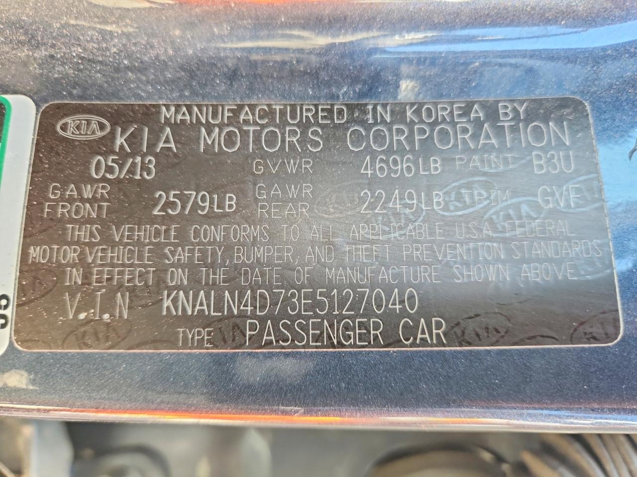 2014 Kia Cadenza Premium Gray vin: KNALN4D73E5127040
