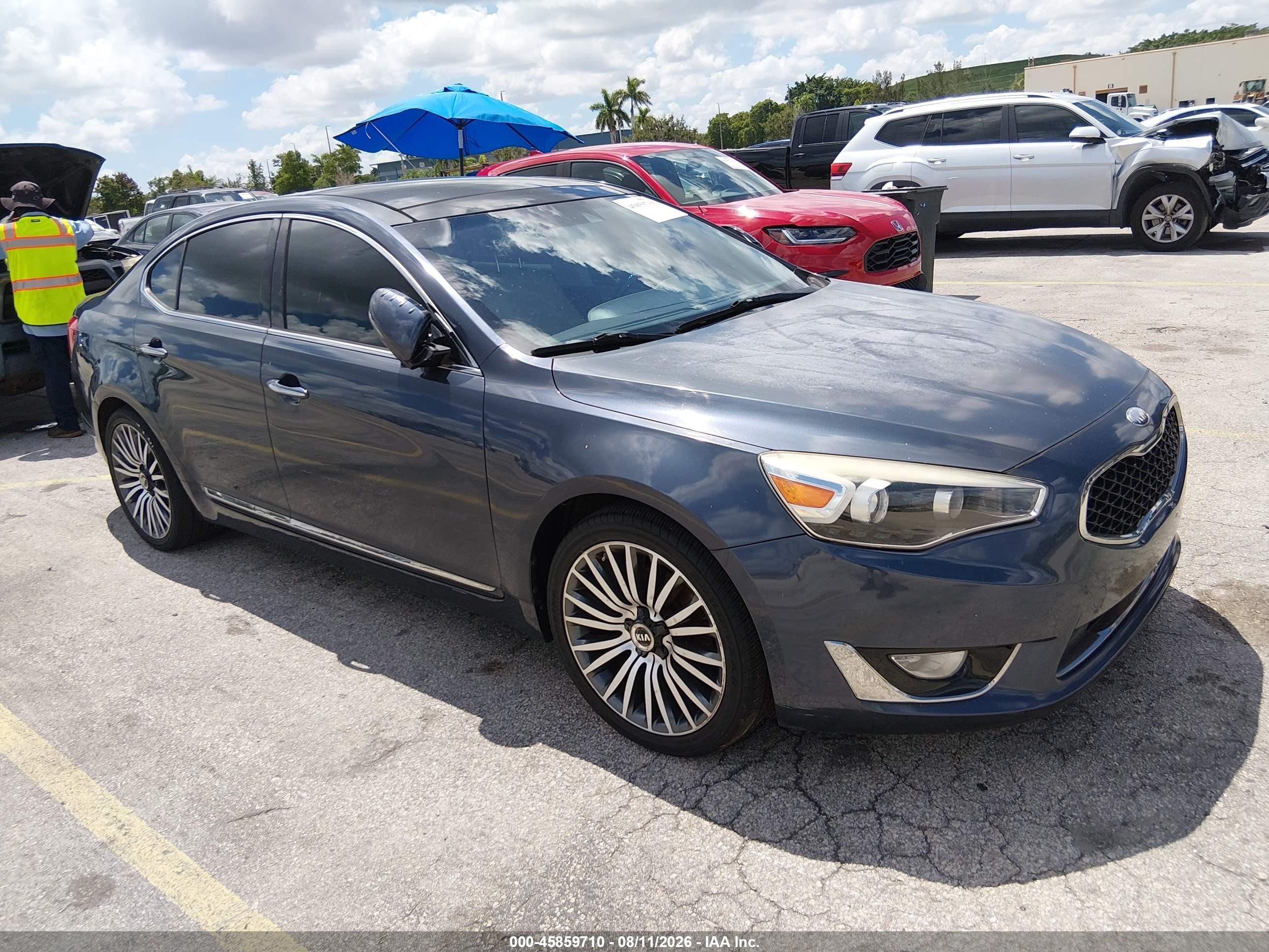 2014 Kia Cadenza Premium Blue vin: KNALN4D73E5135445