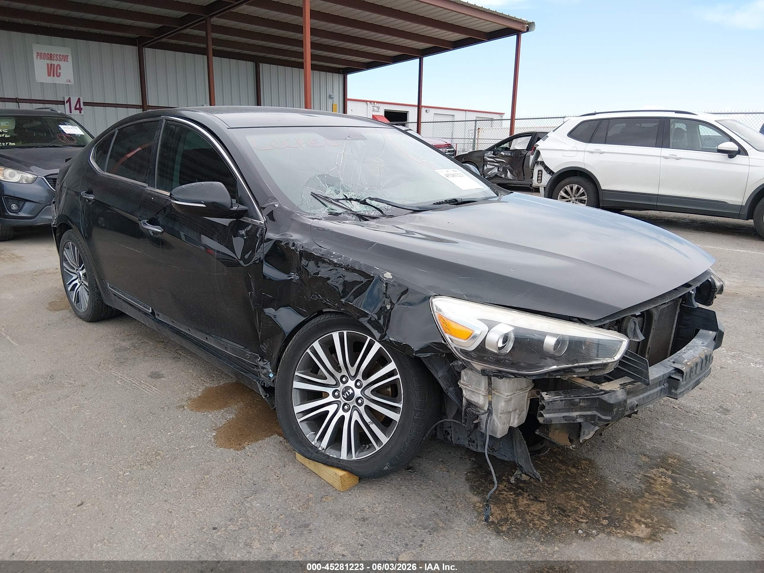2014 Kia Cadenza Premium Black vin: KNALN4D74E5161889