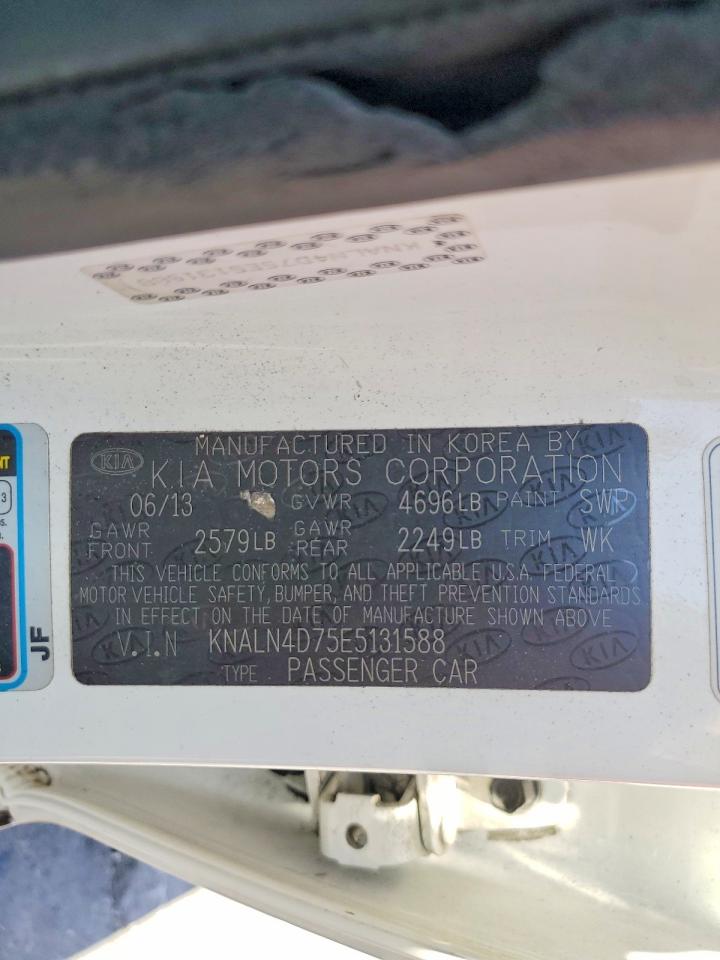 2014 Kia Cadenza Premium White vin: KNALN4D75E5131588