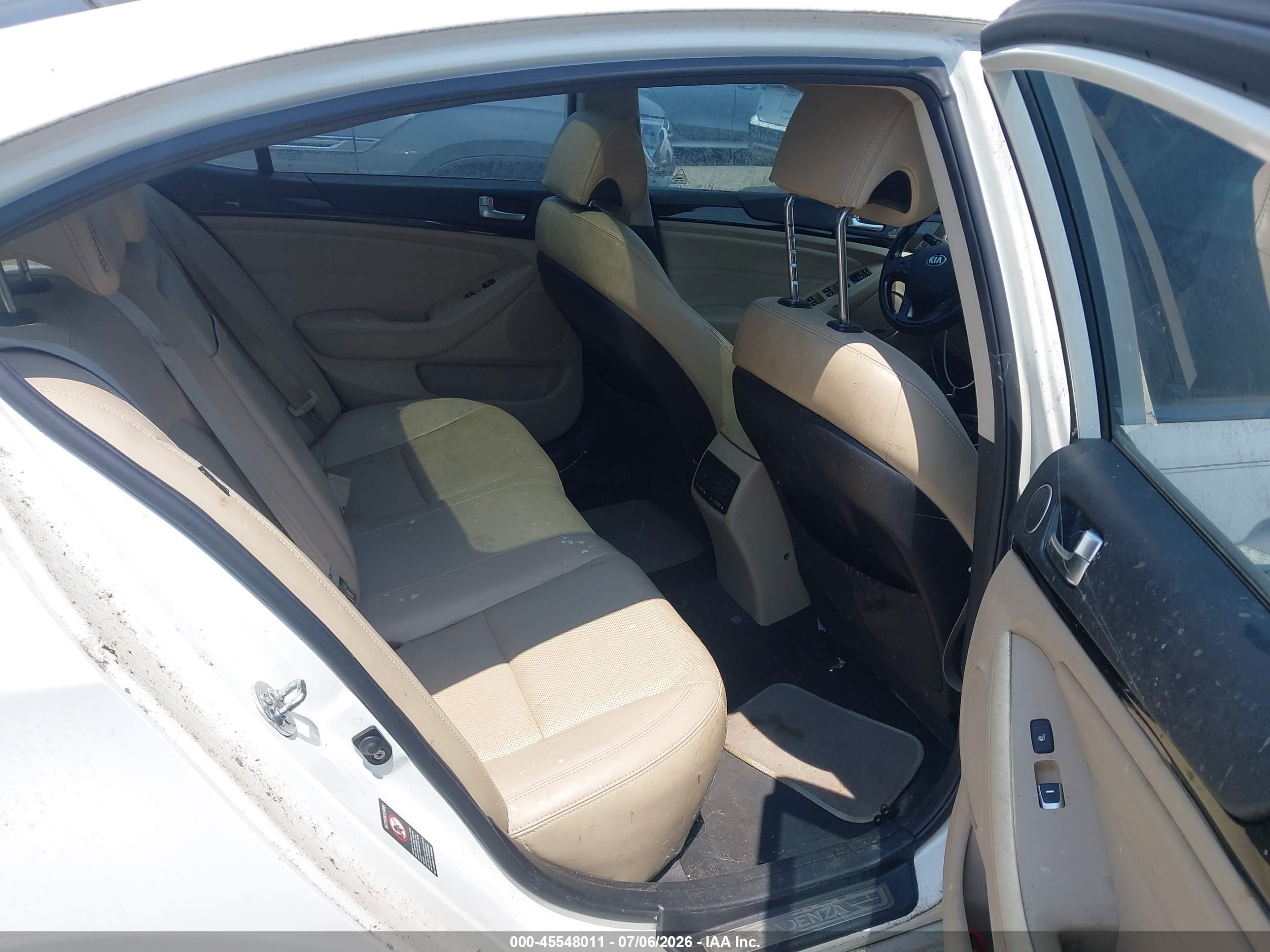 2014 Kia Cadenza Premium White vin: KNALN4D76E5121586