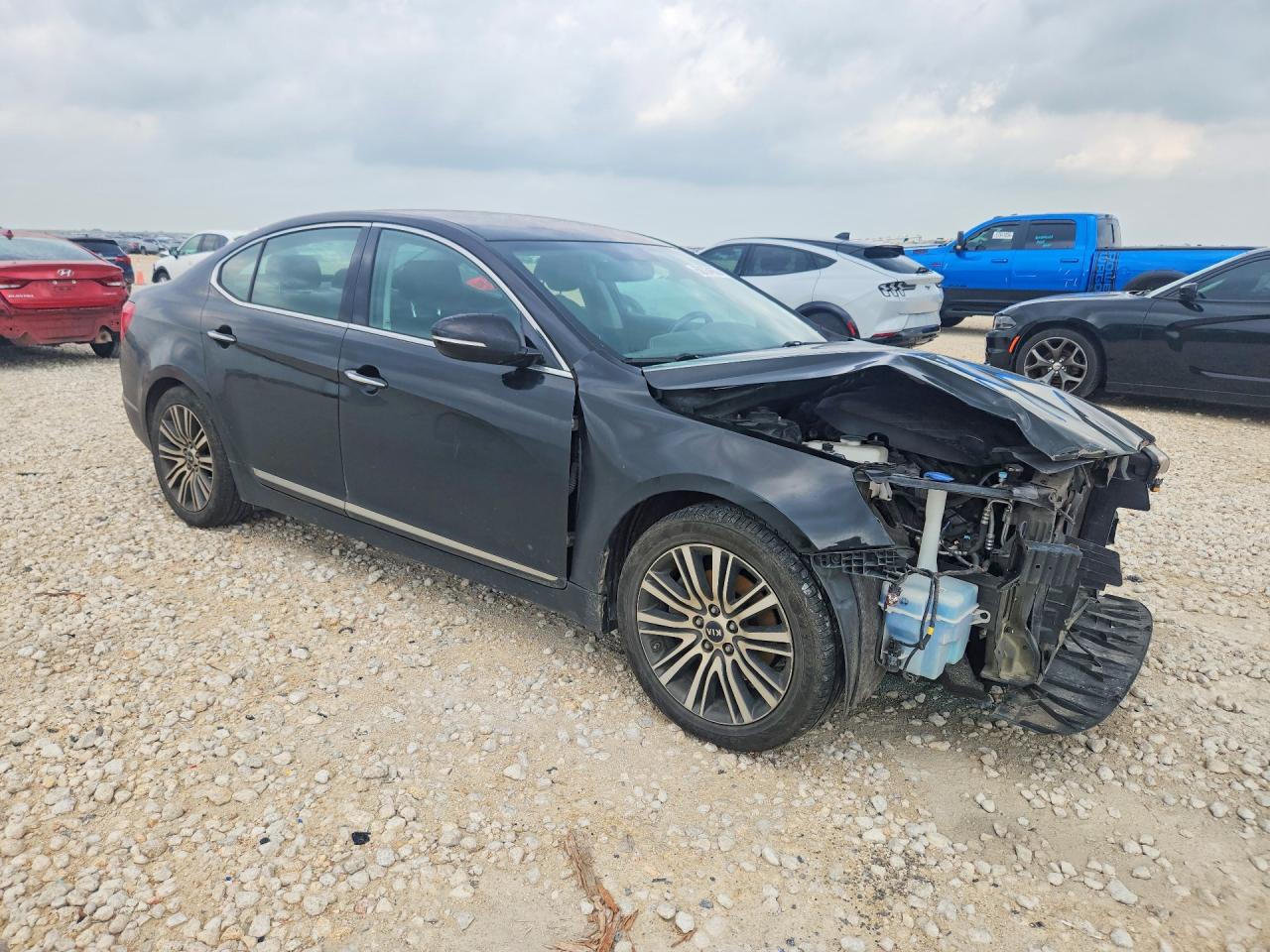 2014 Kia Cadenza Premium Black vin: KNALN4D77E5137845