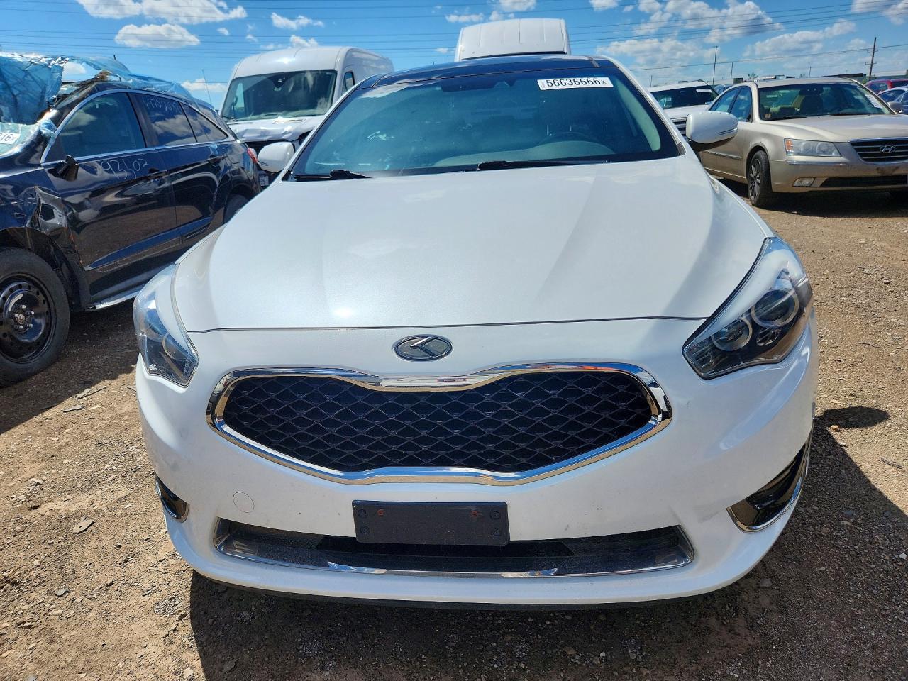 2014 Kia Cadenza Limited White vin: KNALN4D78E5149356