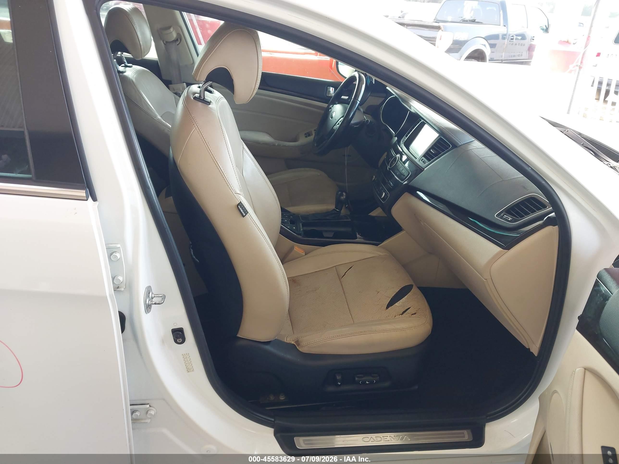 2015 Kia Cadenza Premium White vin: KNALN4D78F5171388