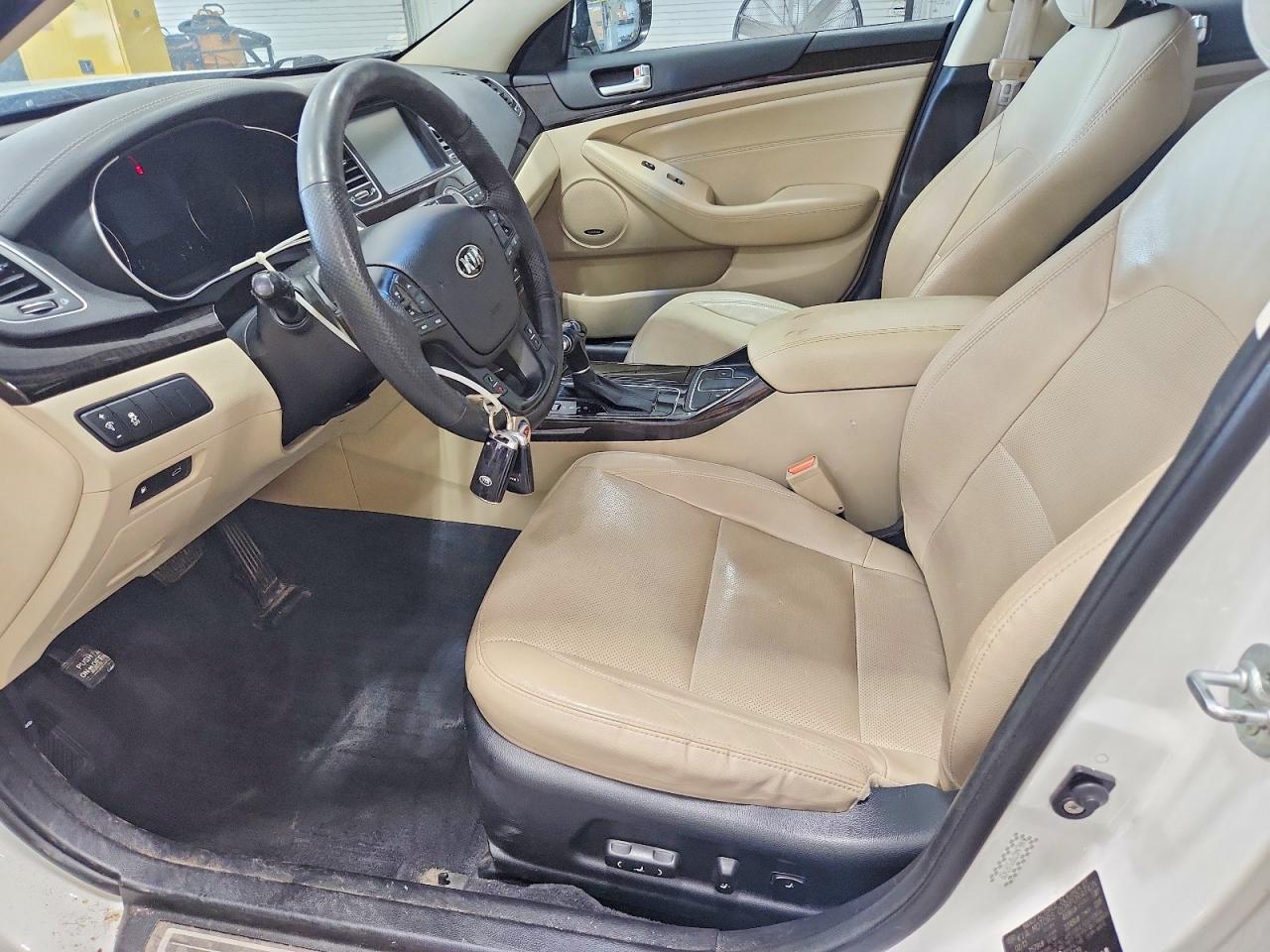 2015 Kia Cadenza Premium White vin: KNALN4D78F5197439