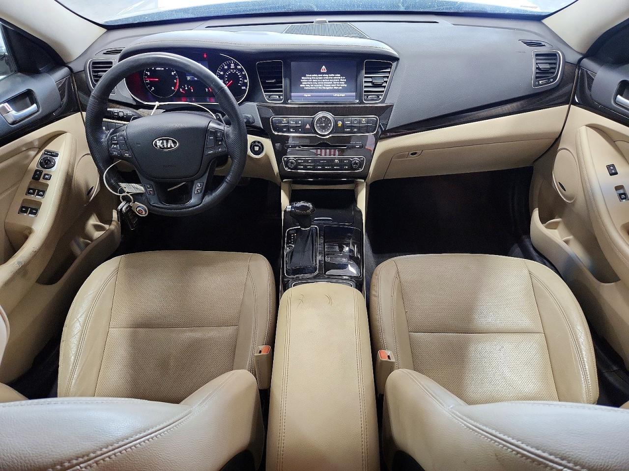 2015 Kia Cadenza Premium White vin: KNALN4D78F5197439