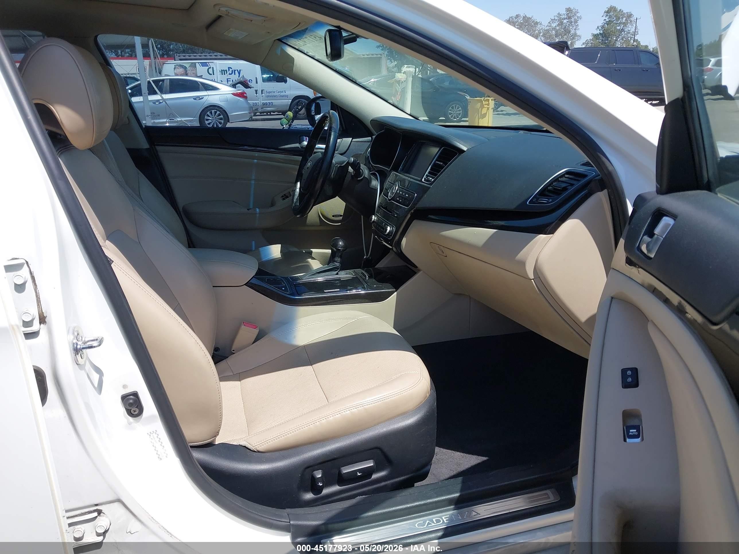 2014 Kia Cadenza Premium White vin: KNALN4D79E5126412