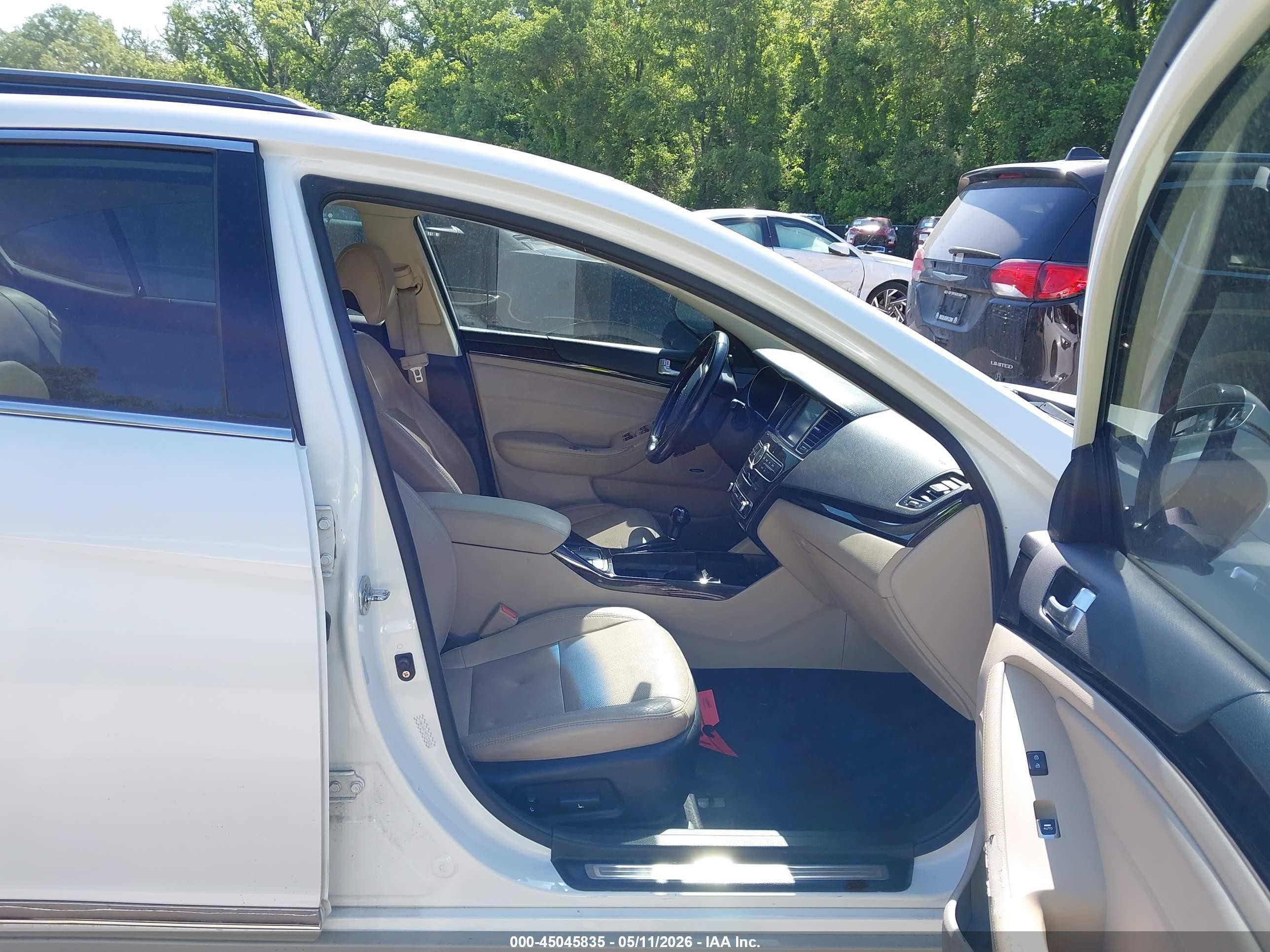 2014 Kia Cadenza Premium White vin: KNALN4D79E5151035