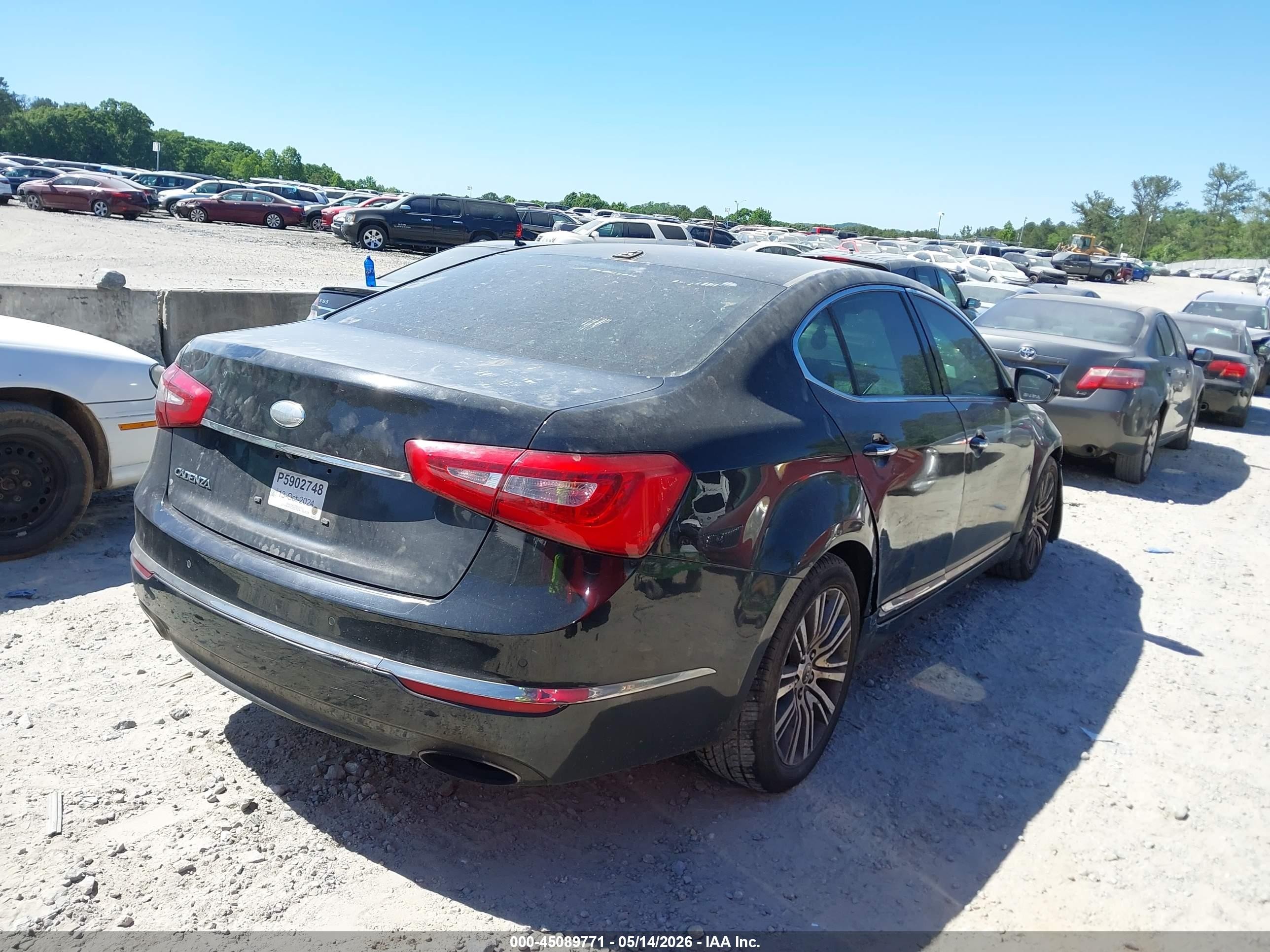 2014 Kia Cadenza Premium Черный vin: KNALN4D79E5167252