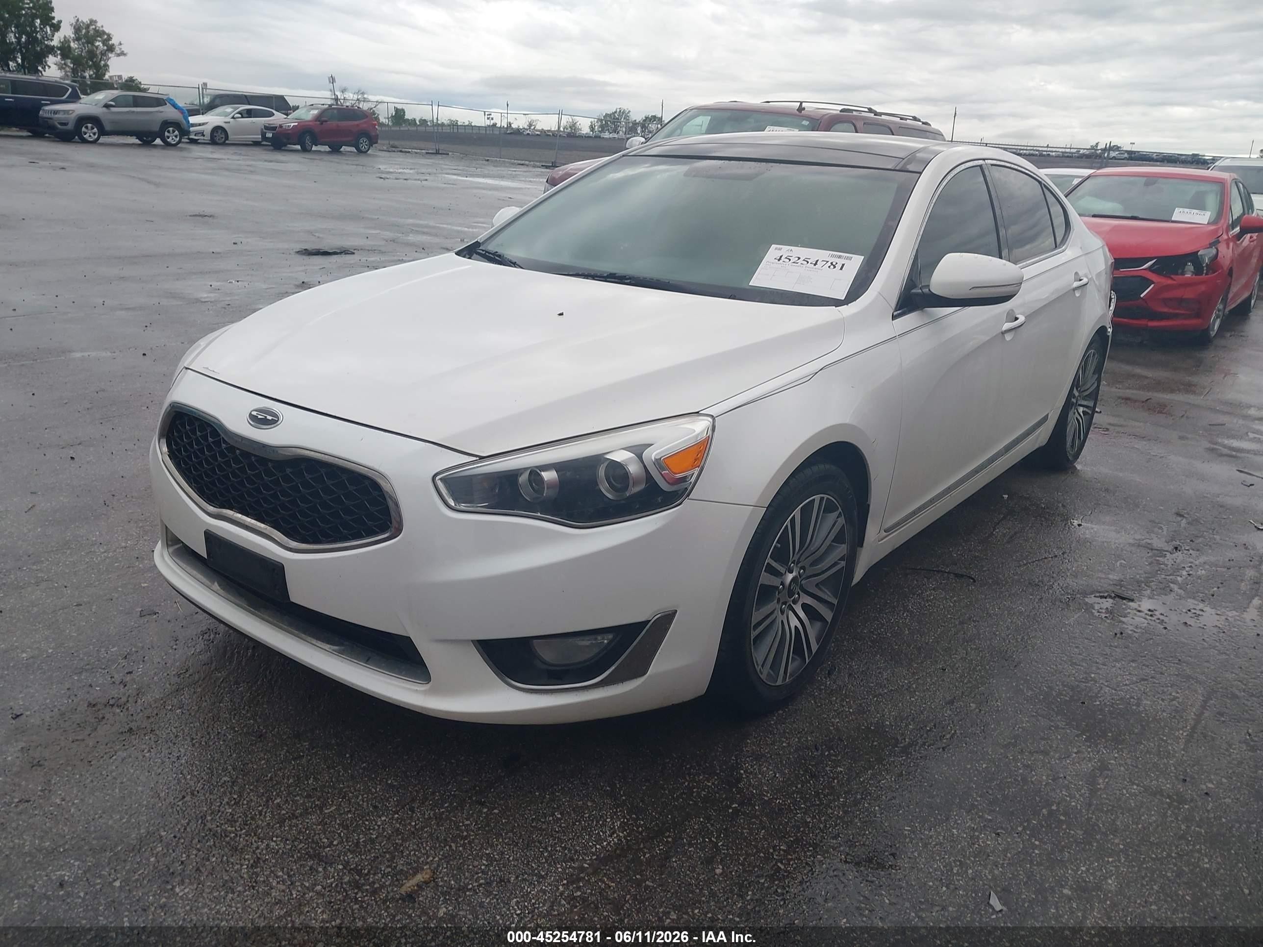 2014 Kia Cadenza Premium White vin: KNALN4D7XE5135099