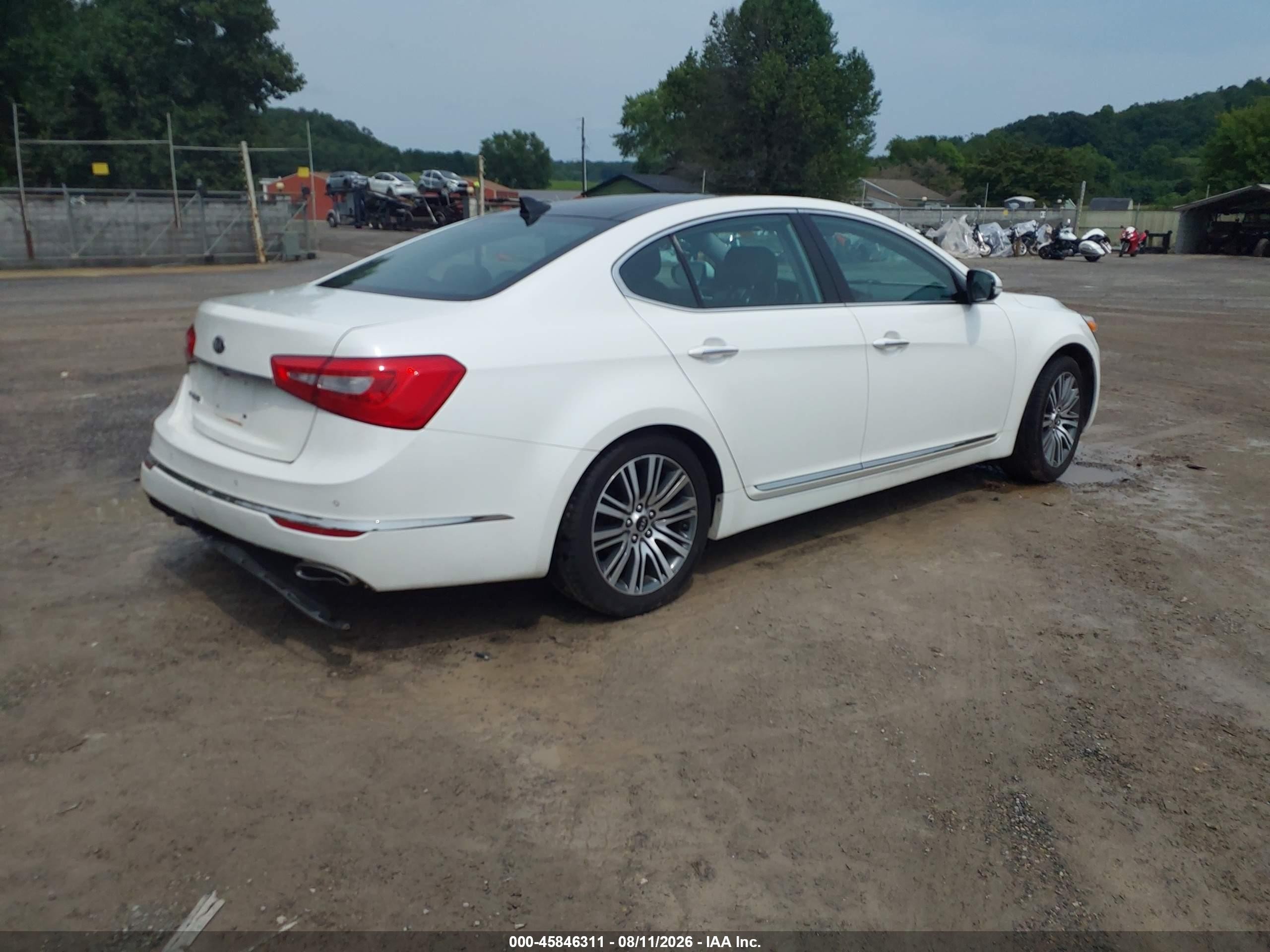 2015 Kia Cadenza Premium White vin: KNALN4D7XF5184854