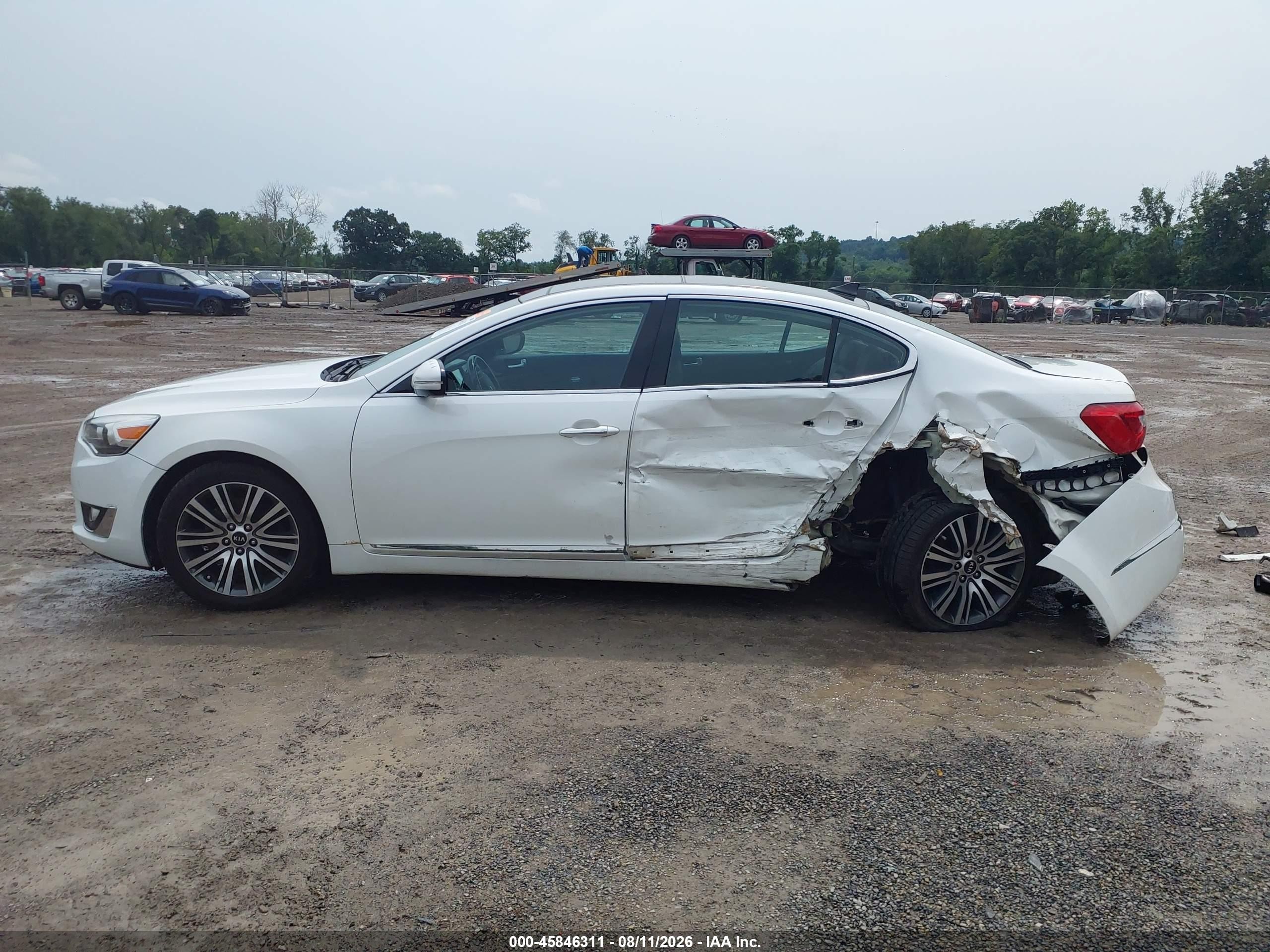 2015 Kia Cadenza Premium White vin: KNALN4D7XF5184854