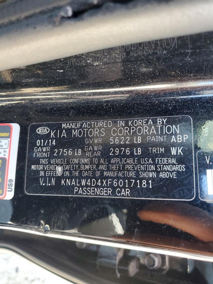 2015 Kia K900 Luxury Black vin: KNALW4D4XF6017181