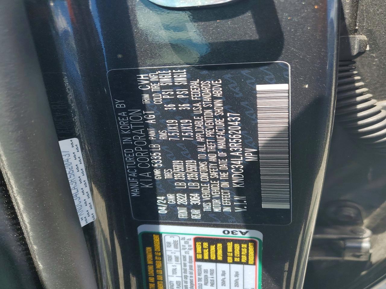 2024 Kia Ev6 Wind Gray vin: KNDC34LA3R5620437