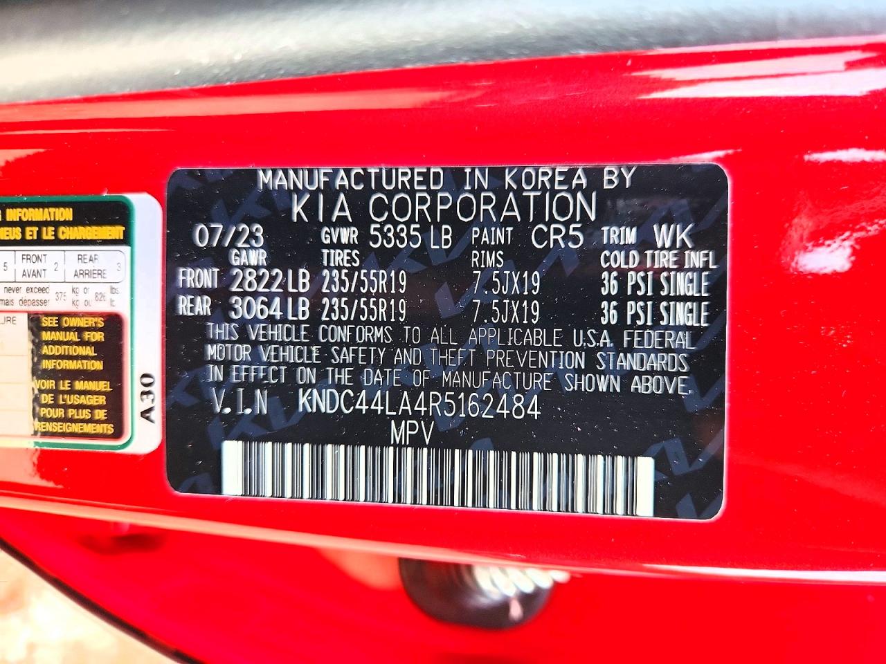 2024 Kia Ev6 Gt Line Red vin: KNDC44LA4R5162484