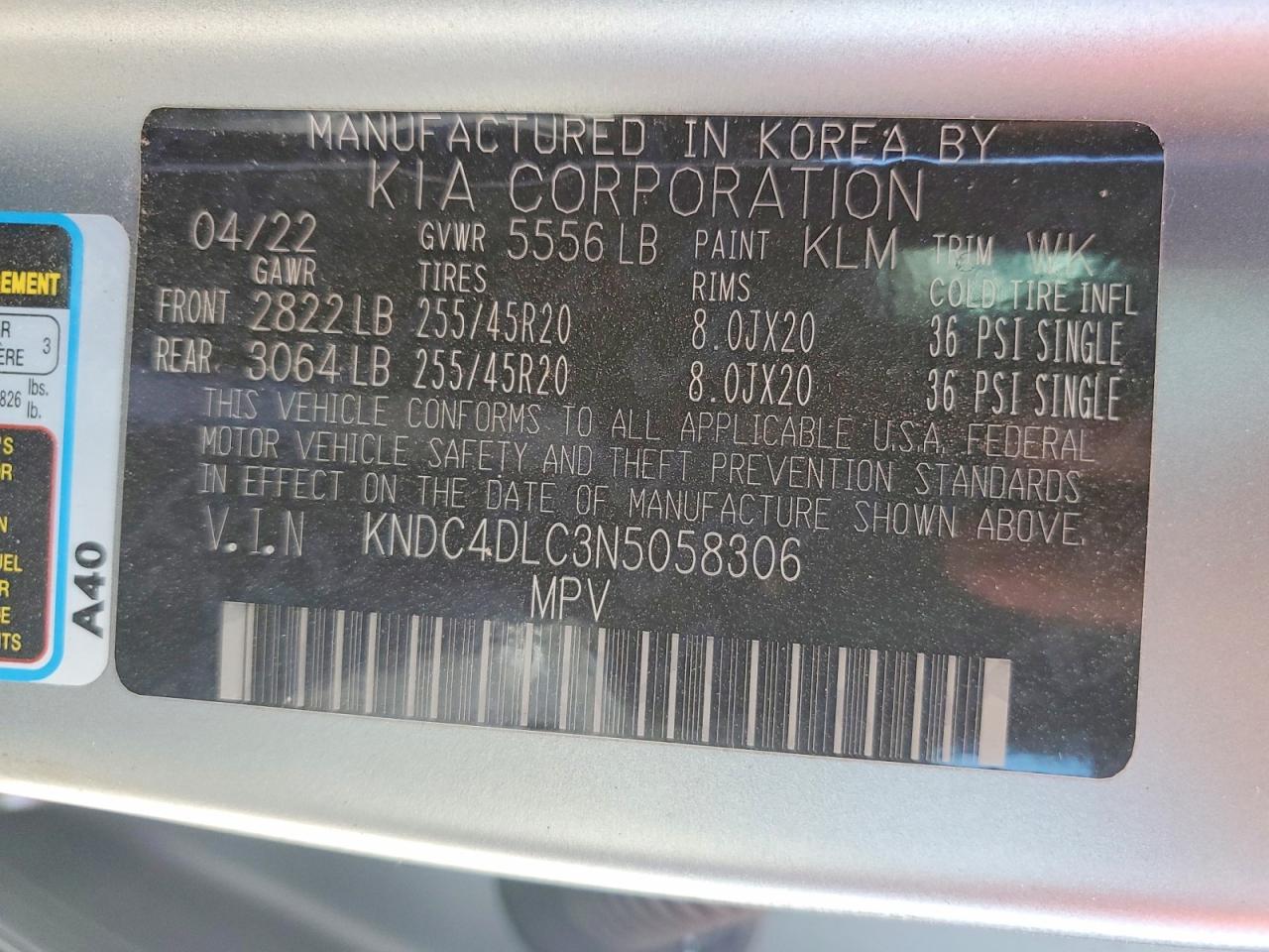 2022 Kia Ev6 Gt Line Silver vin: KNDC4DLC3N5058306