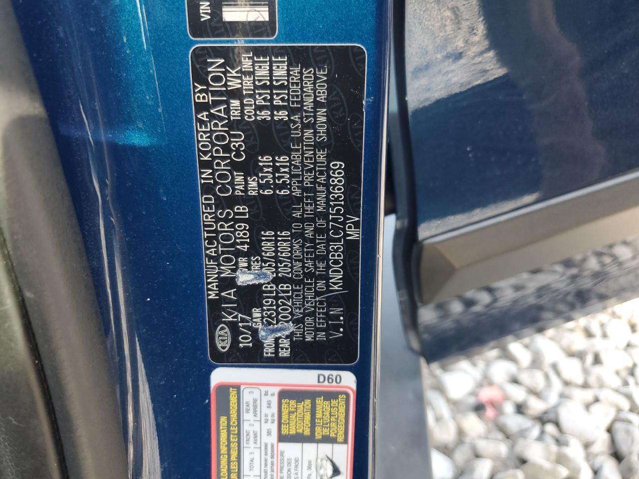 2018 Kia Niro Fe Blue vin: KNDCB3LC7J5136869