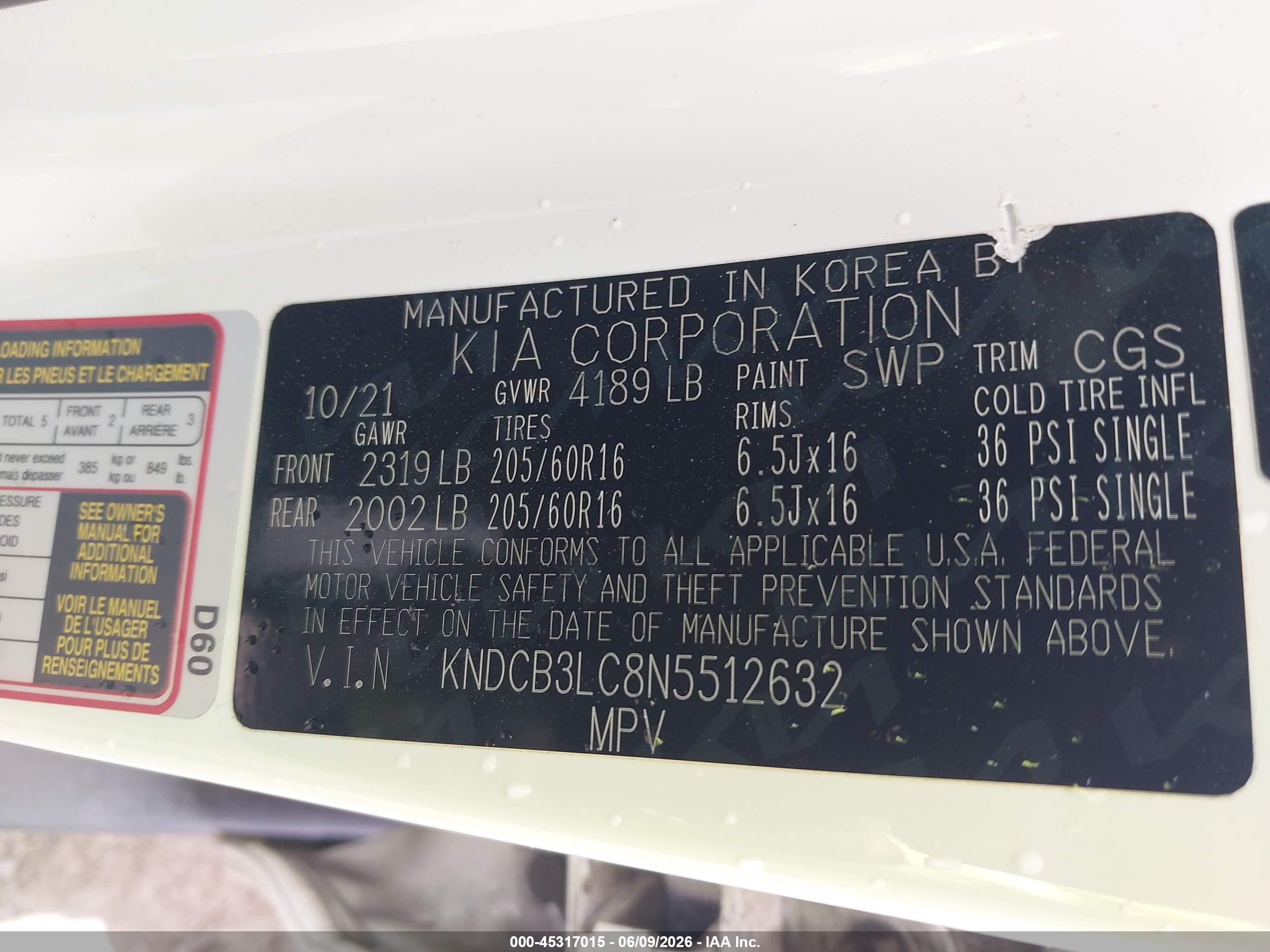 2022 Kia Niro Lxs Se White vin: KNDCB3LC8N5512632