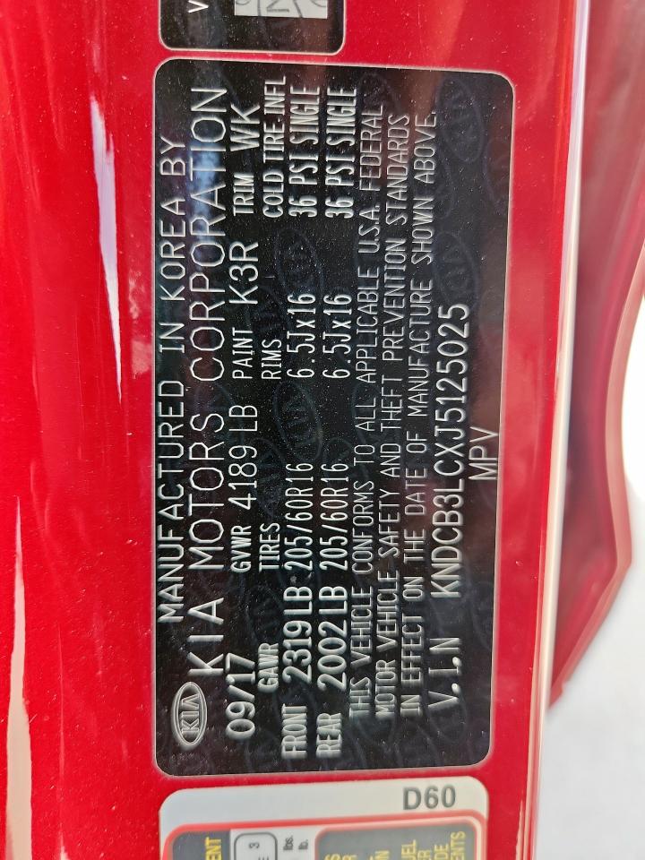 2018 Kia Niro Fe Red vin: KNDCB3LCXJ5125025