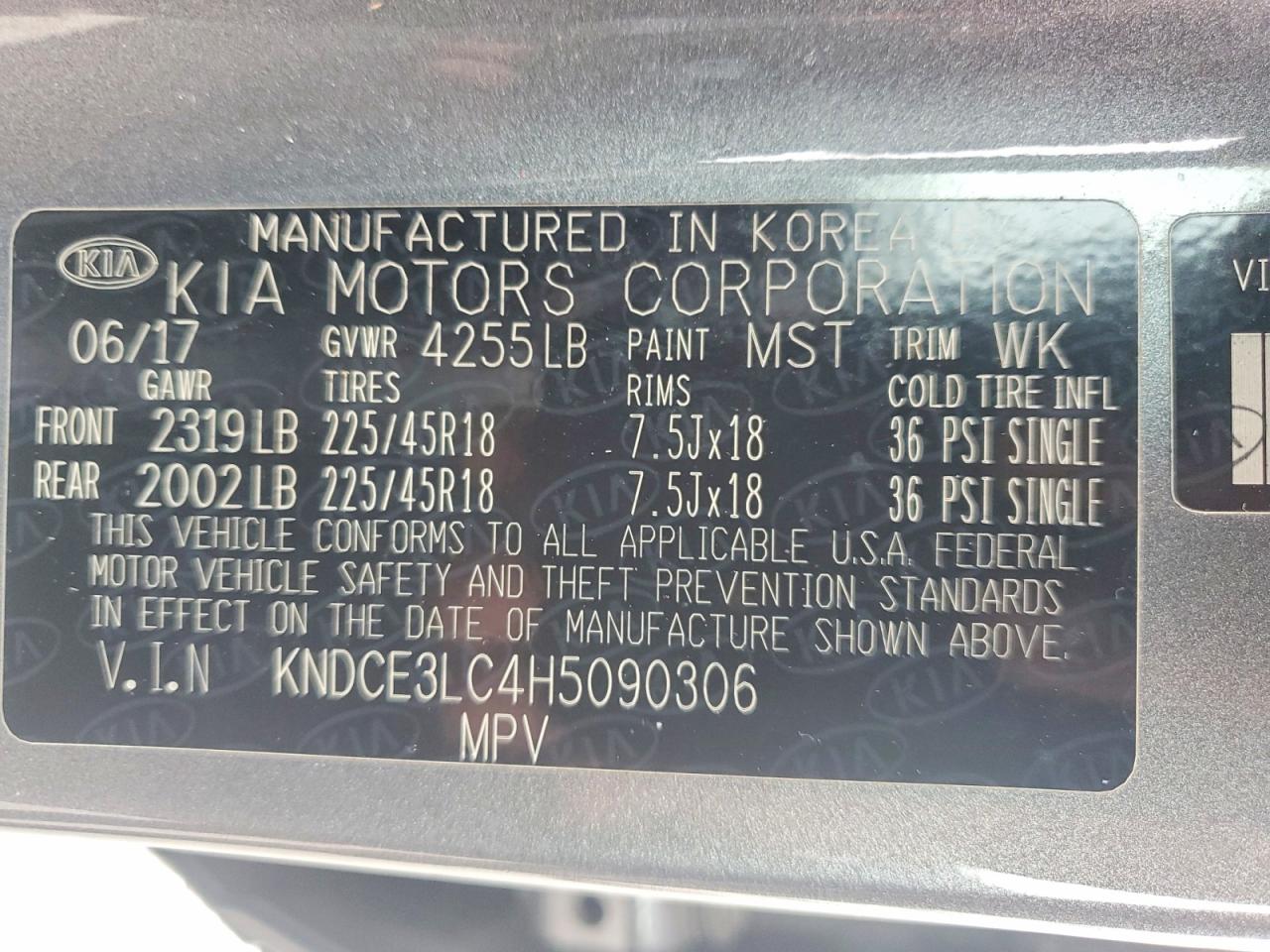 2017 Kia Niro Ex Touring Gray vin: KNDCE3LC4H5090306