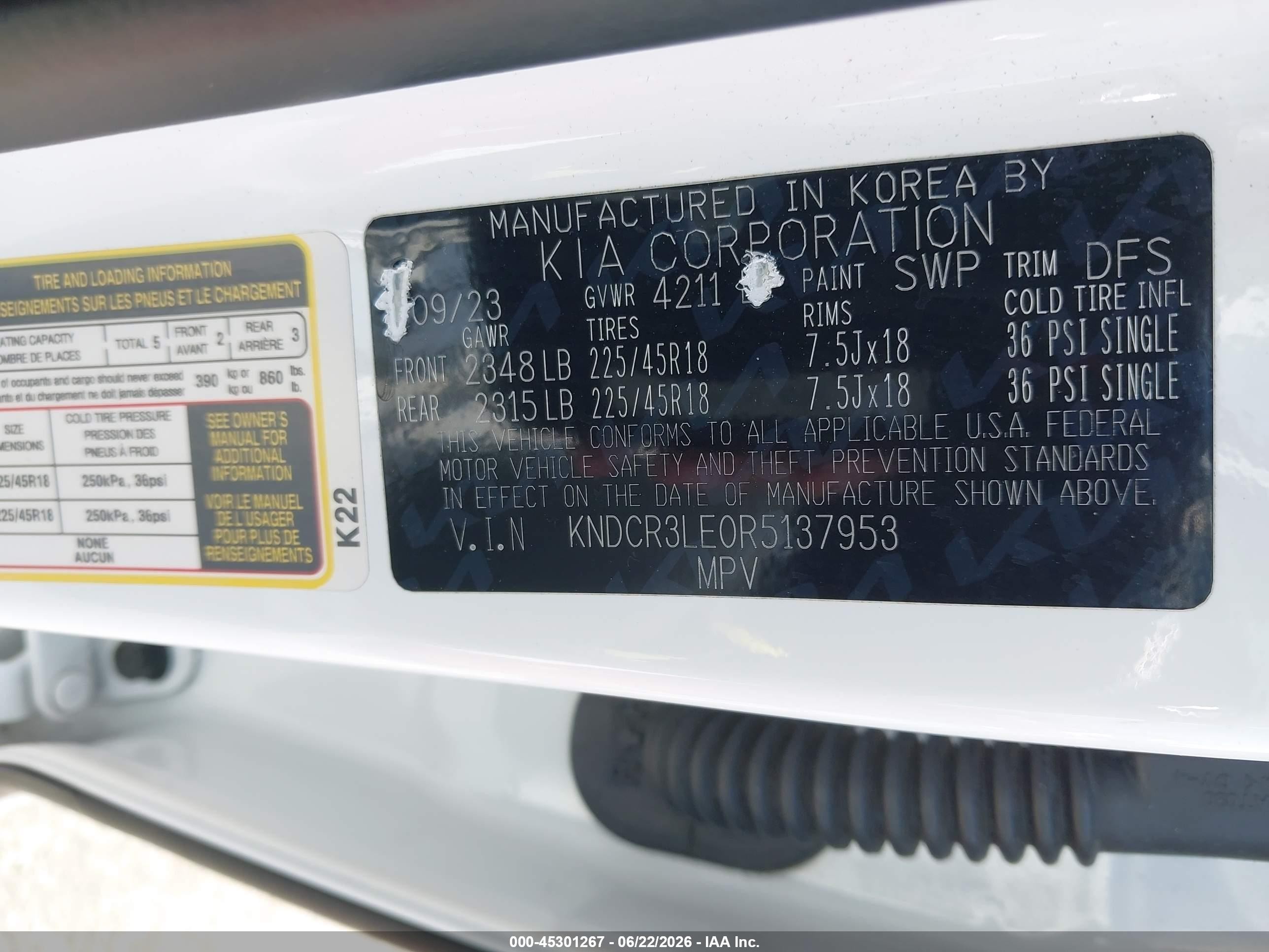 2024 Kia Niro Ex Touring White vin: KNDCR3LE0R5137953