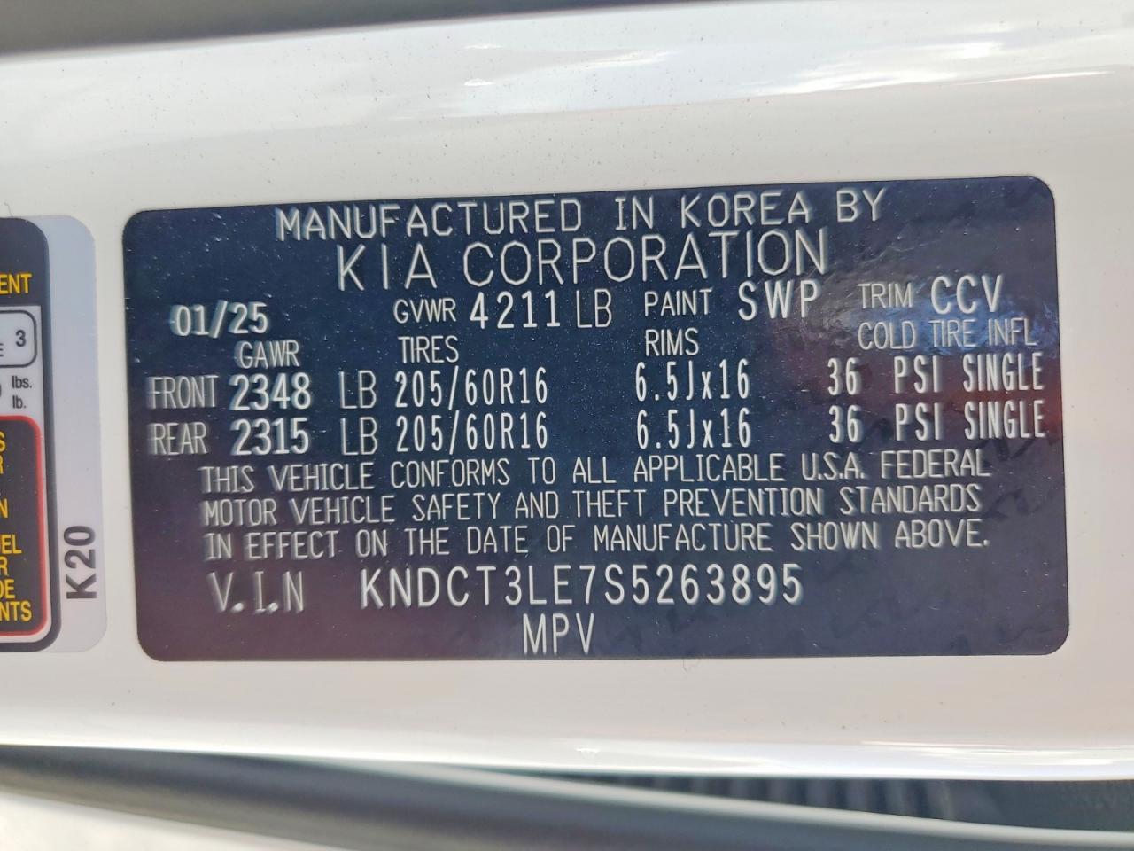 2025 Kia Niro Sx White vin: KNDCT3LE7S5263895