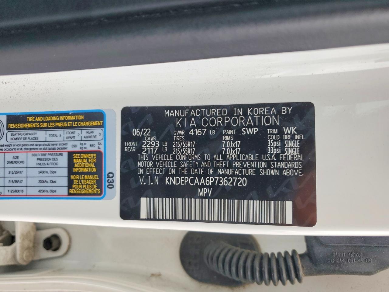 2023 Kia Seltos Lx White vin: KNDEPCAA6P7362720