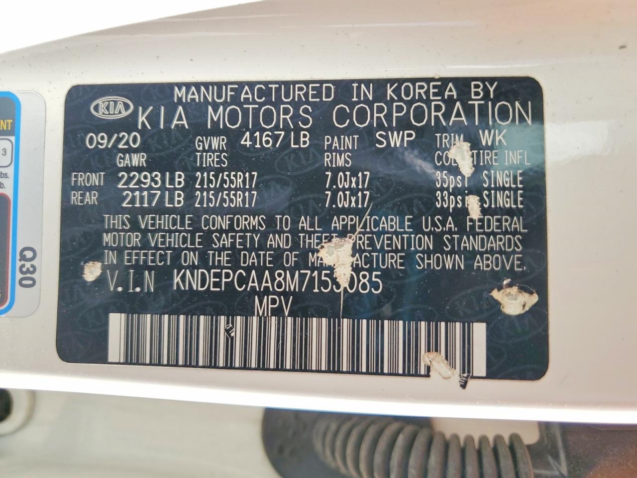 2021 Kia Seltos Lx White vin: KNDEPCAA8M7153085