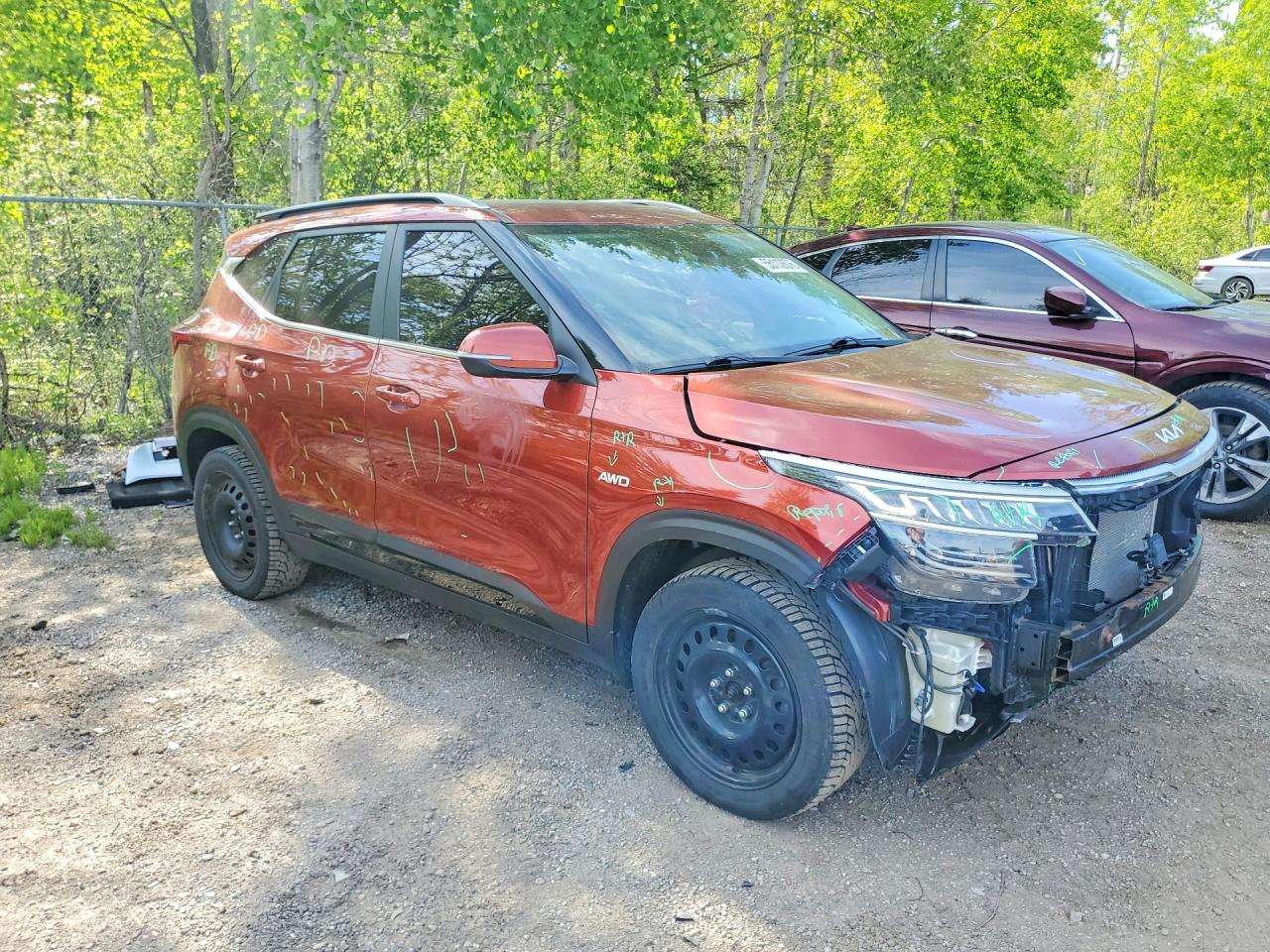 2022 Kia Seltos Ex Burgundy vin: KNDERCAA3N7289474