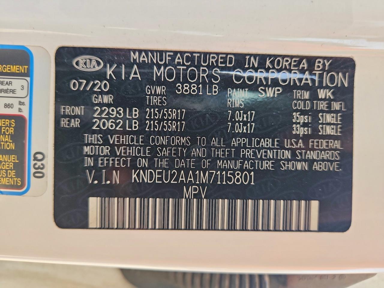 2021 Kia Seltos S White vin: KNDEU2AA1M7115801