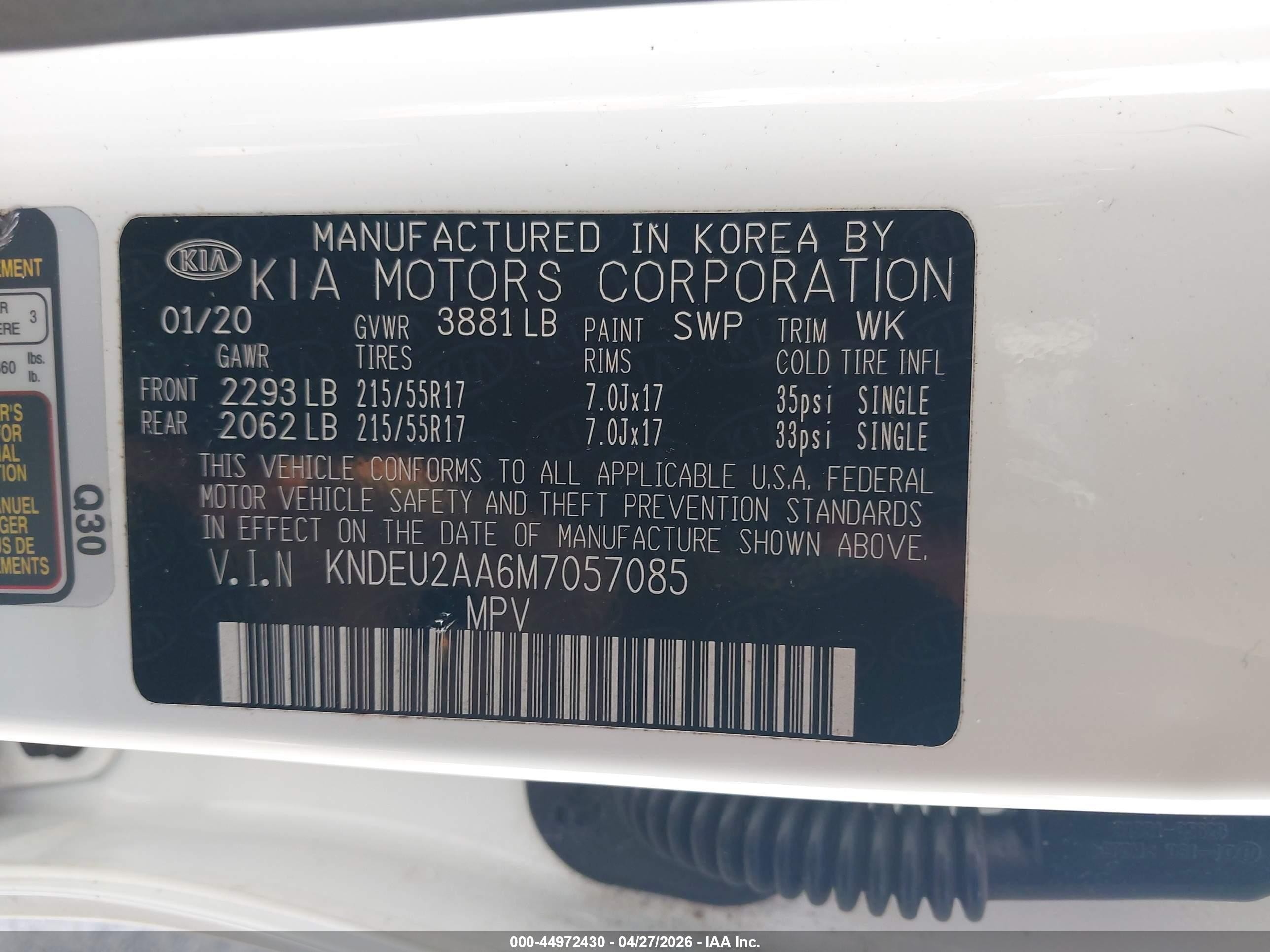2021 Kia Seltos S White vin: KNDEU2AA6M7057085
