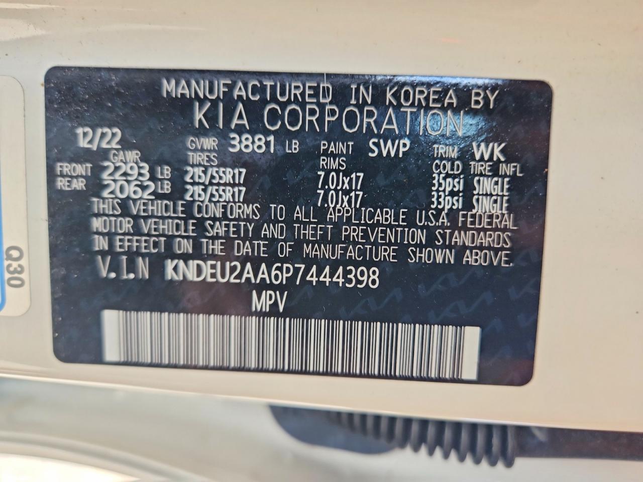 2023 Kia Seltos S White vin: KNDEU2AA6P7444398