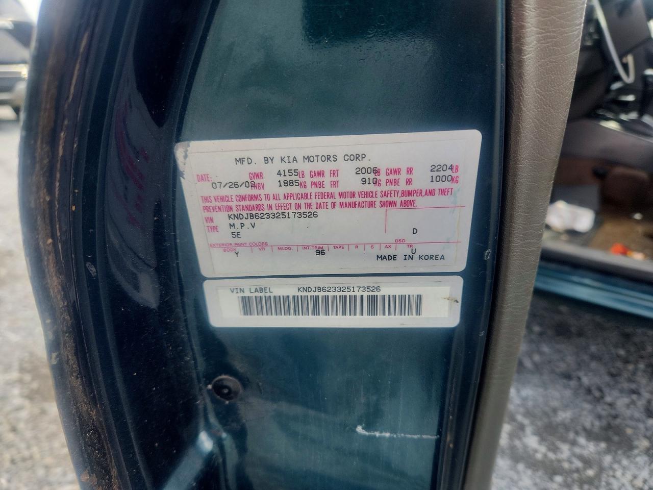 2002 Kia Sportage Base Green vin: KNDJB623325173526