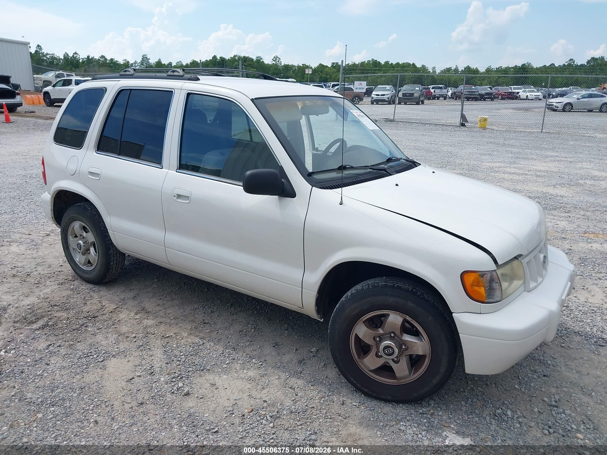 2002 Kia Sportage   White vin: KNDJB723325123795